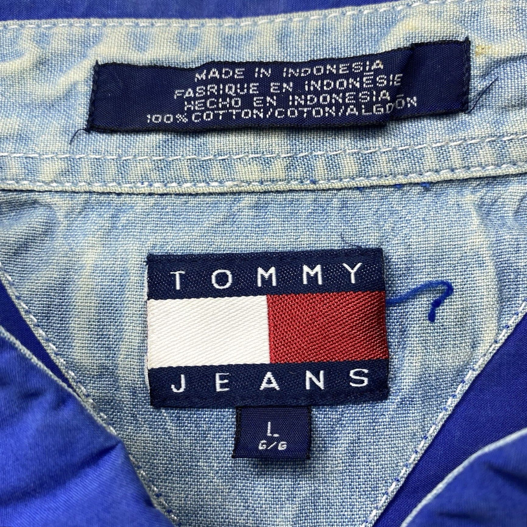Tommy Hilfiger VINTAGE Tommy Hilfiger Shirt L Blue Button-Up Long Sleeve Distressed Rare Embroidered 90s Sailing Gear Mens Casual Size US L / EU 52-54 / 3 - 3 Thumbnail