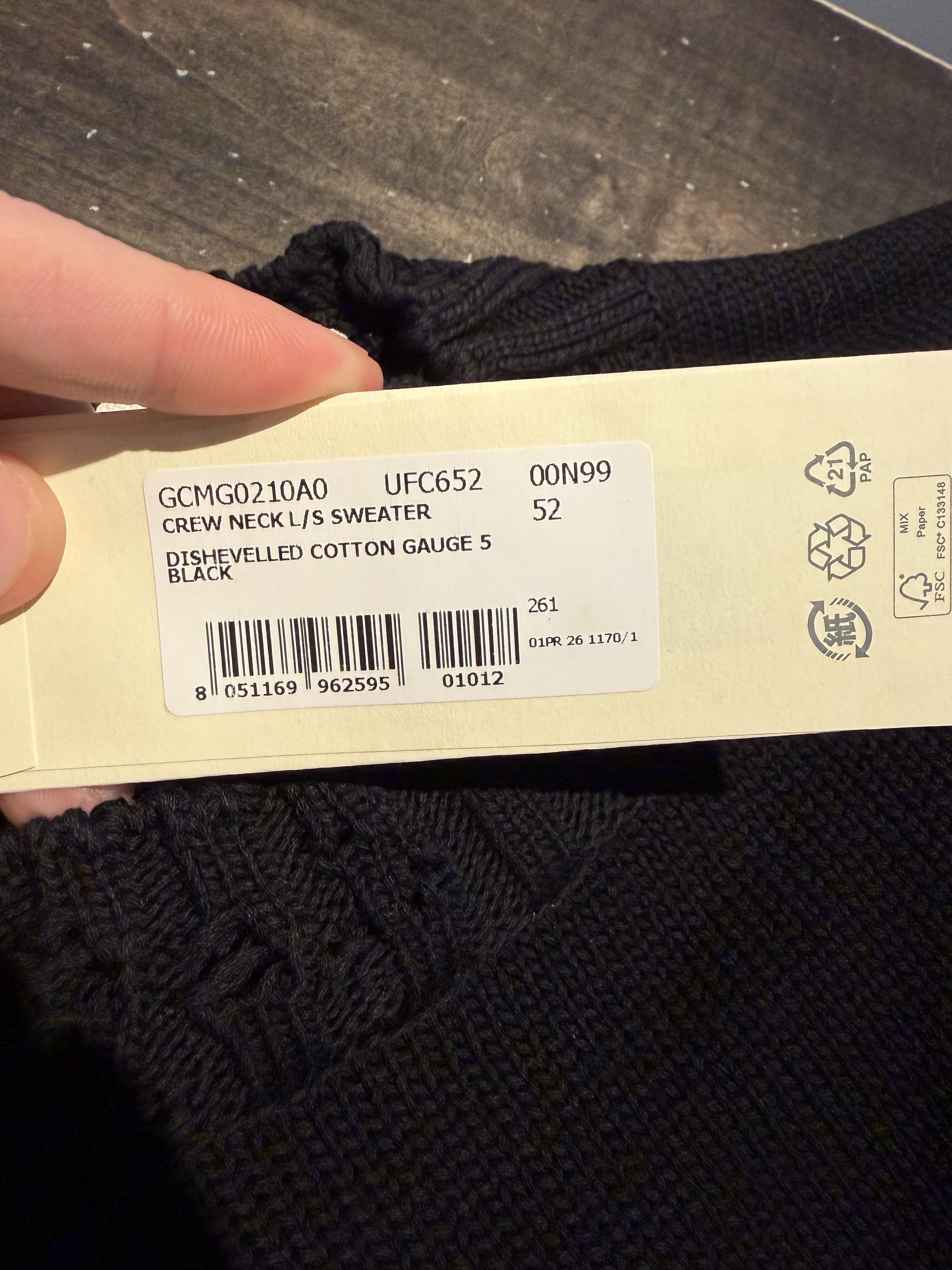 Marni MARNI BLACK DECONSTRUCTED SWEATER Size US L / EU 52-54 / 3 - 9 Thumbnail