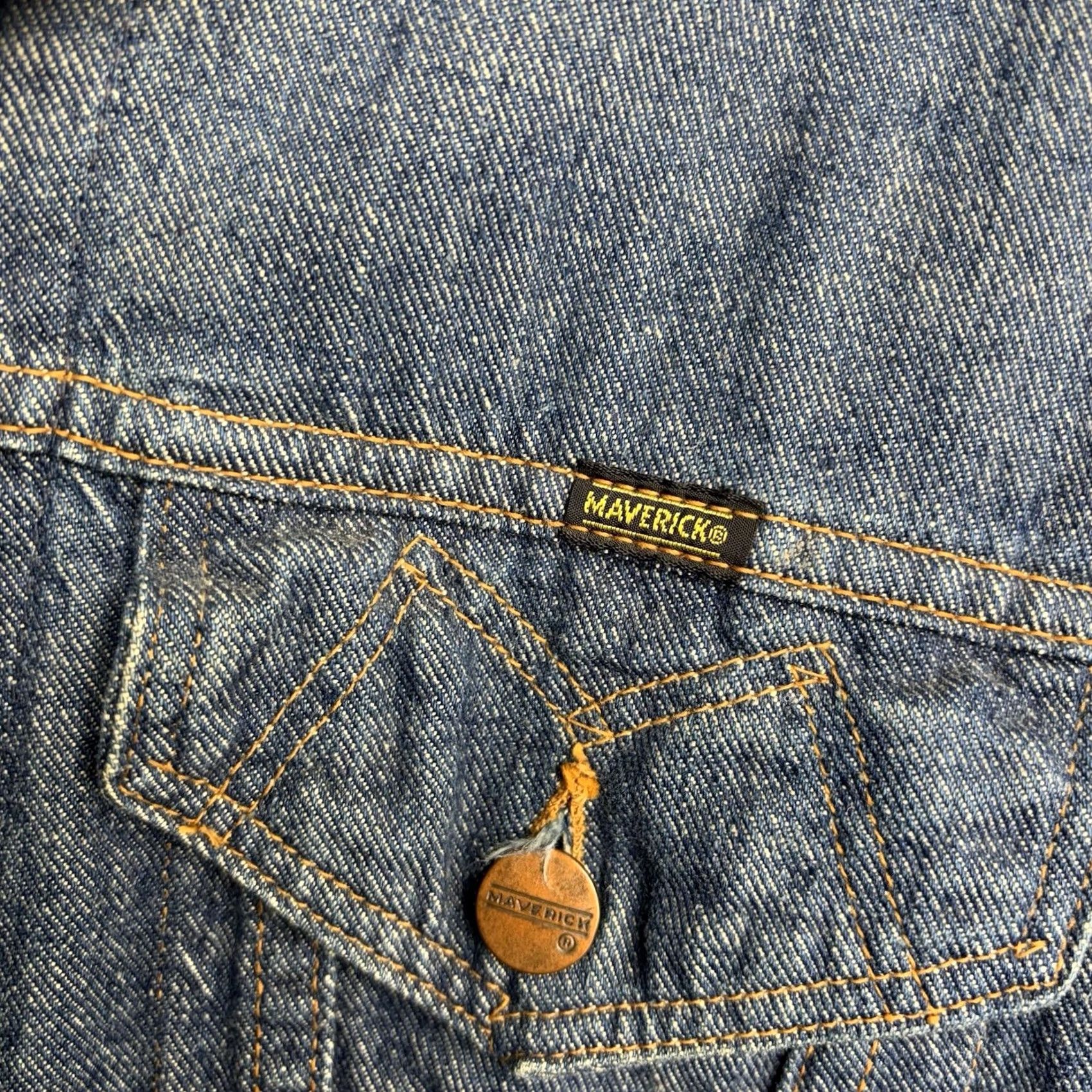 Bell VINTAGE Maverick Blue Bell Denim Jacket Mens 42 Button Trucker Made In USA 90s Jacket Size US 42 / EU 58 - 5 Thumbnail