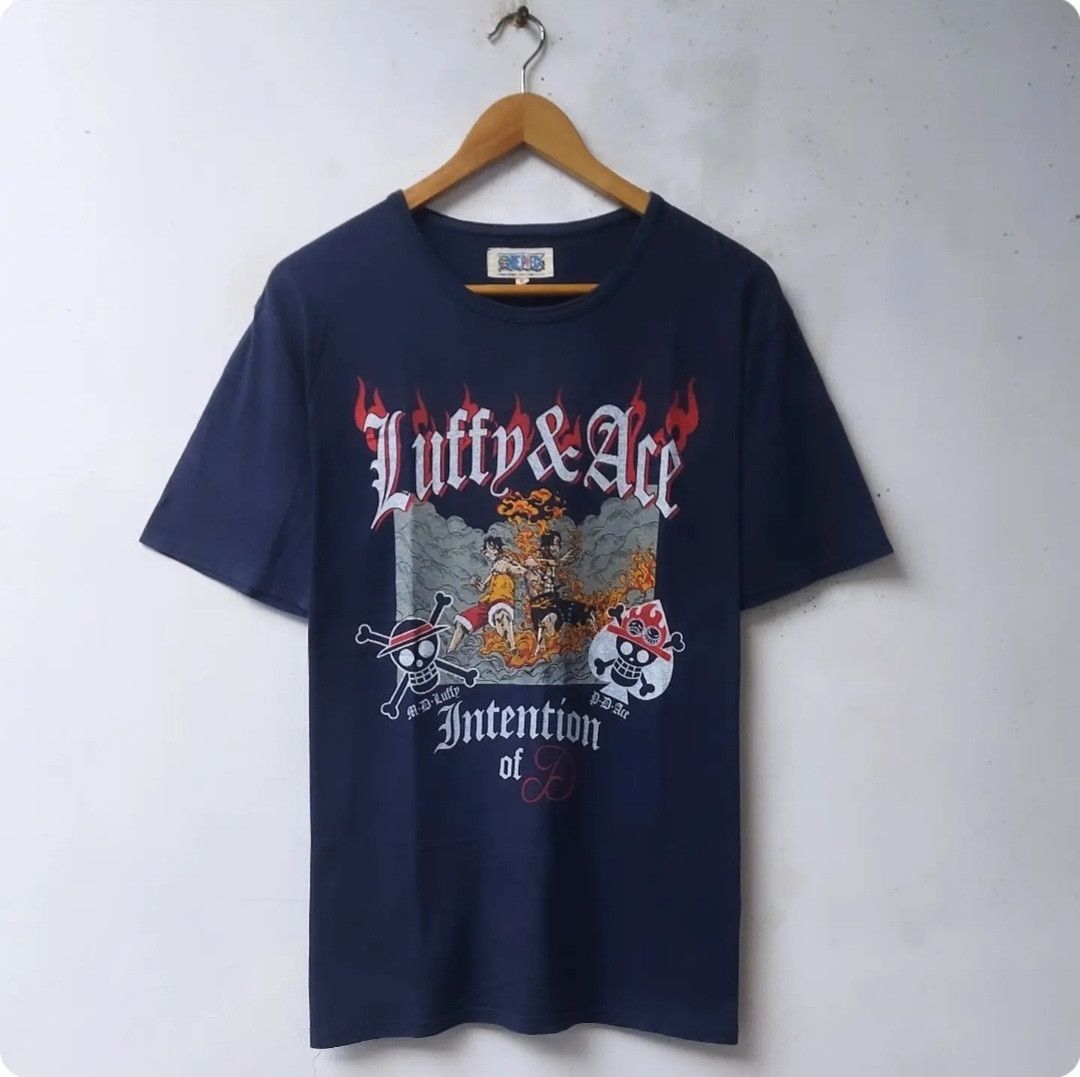 Japanese Brand × One Piece × Vintage Vtg One Piece Luffy & Ace Intention Of D Anime Tshirt Size US M / EU 48-50 / 2 - 1 Thumbnail