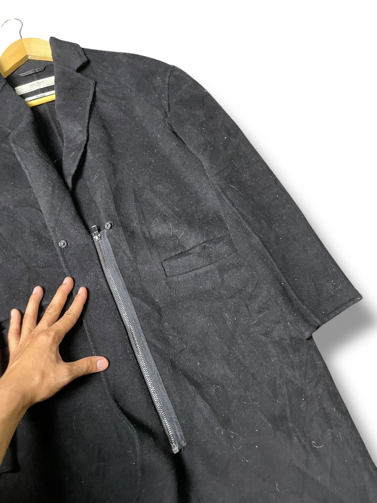 Designer × Vintage × Zara ZARA BASIC OUTERWEAR WOOL LONG COAT (85) Size US XS / EU 42 / 0 - 5 Thumbnail