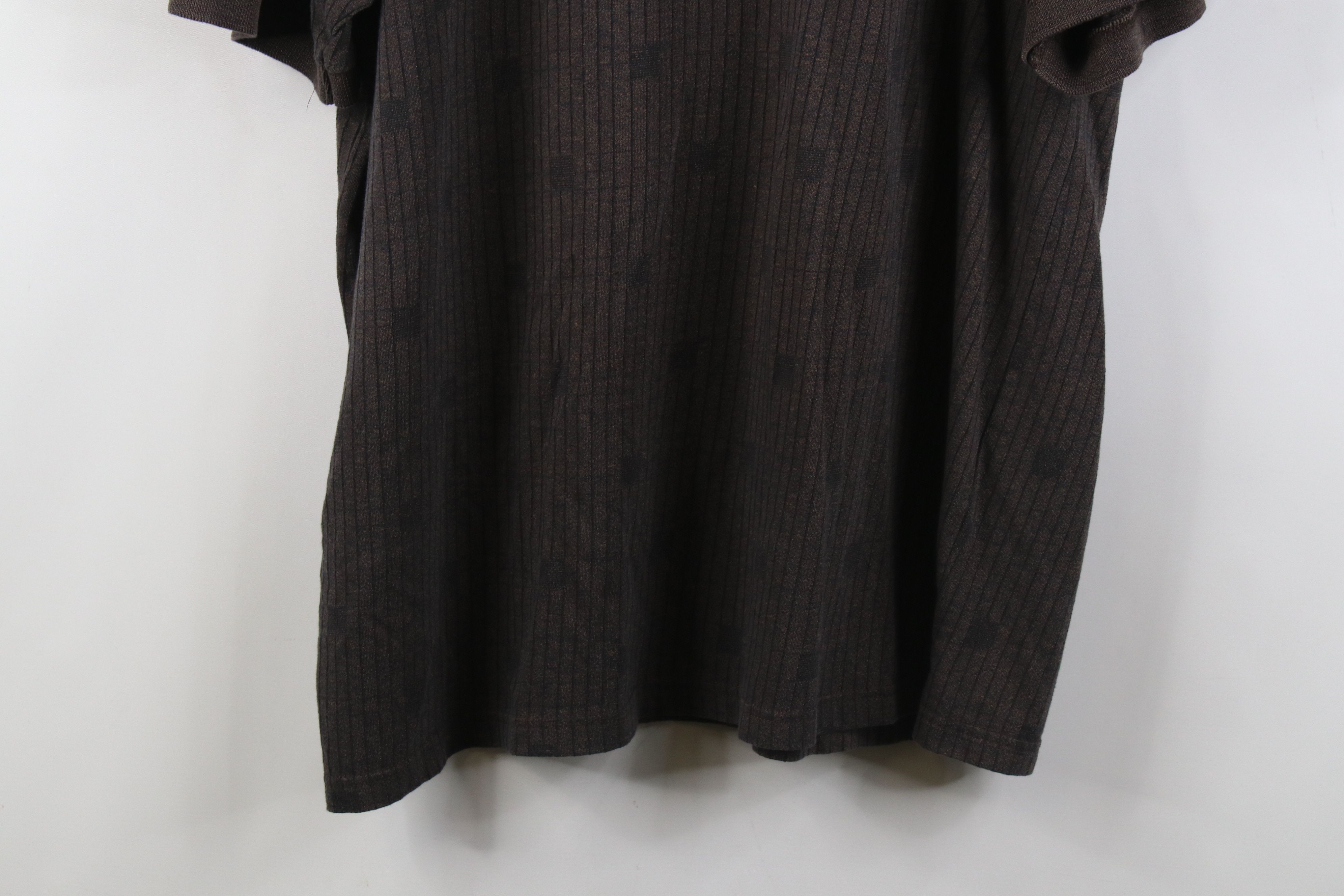 Vintage Vintage 90s Streetwear Striped Knit Golf Polo Shirt Brown Size US XL / EU 56 / 4 - 12 Thumbnail