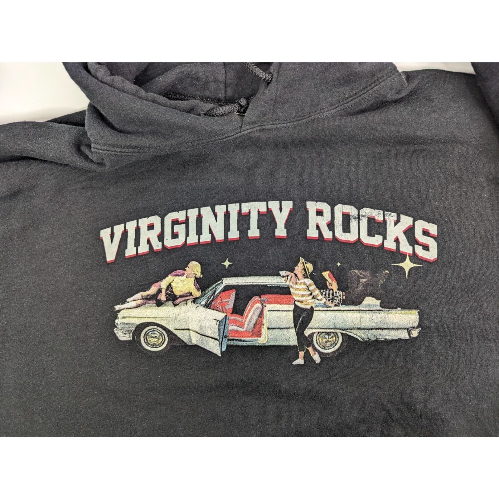 Vintage Duncan Hoodie Mens XL Black Virginity Rocks - Danny Duncan Logo Graphic Pullover with Hooded Pockets Crew Neck Sweatshirt Streetwear Car Theme Size US XL / EU 56 / 4 - 7 Thumbnail