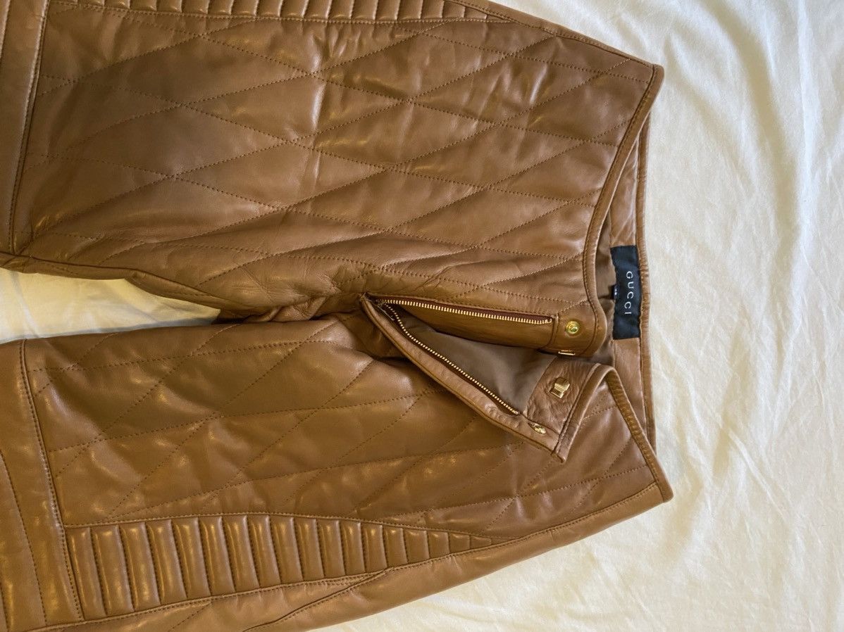 Gucci UNREAL CONDITION- Gucci by Tom Ford quilted moto pants Size US 32 / EU 48 - 10 Thumbnail