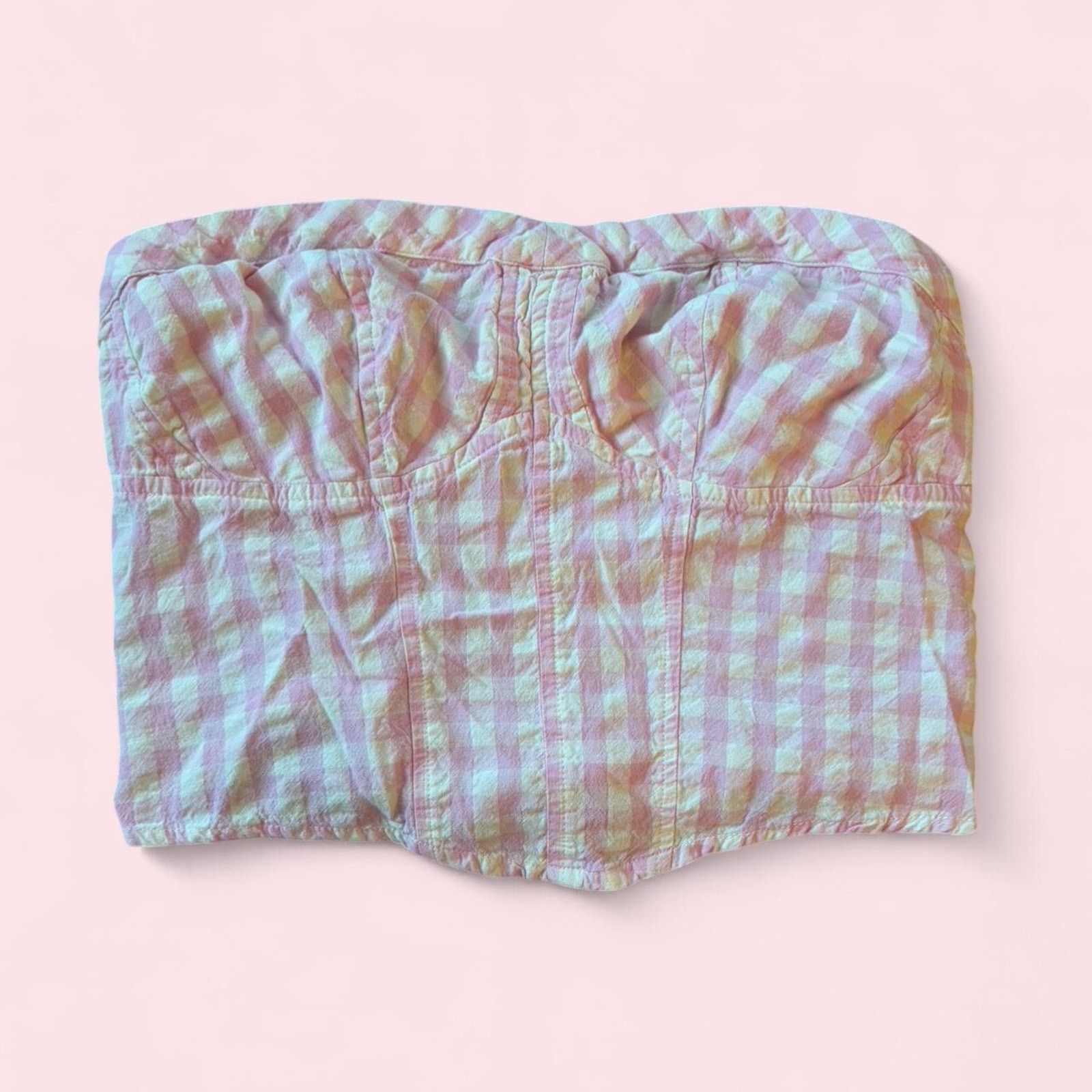 Free People Free people pink and white gingham tube top Size M / US 6-8 / IT 42-44 - 1 Thumbnail
