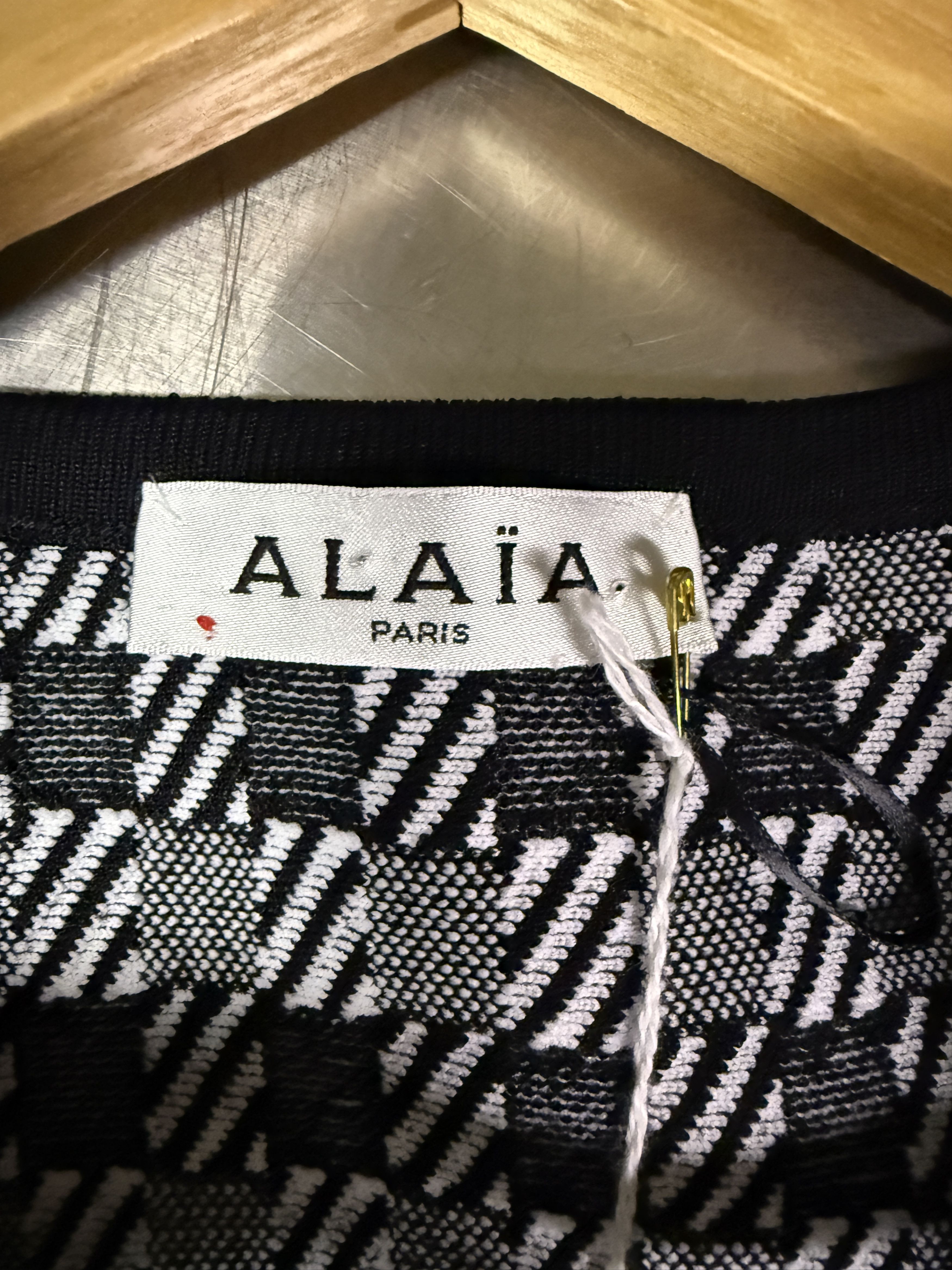 Alaia Alaia Black White Houndstooth Tati Knit Cardigan Sweater 40 Size S / US 4 / IT 40 - 3 Thumbnail