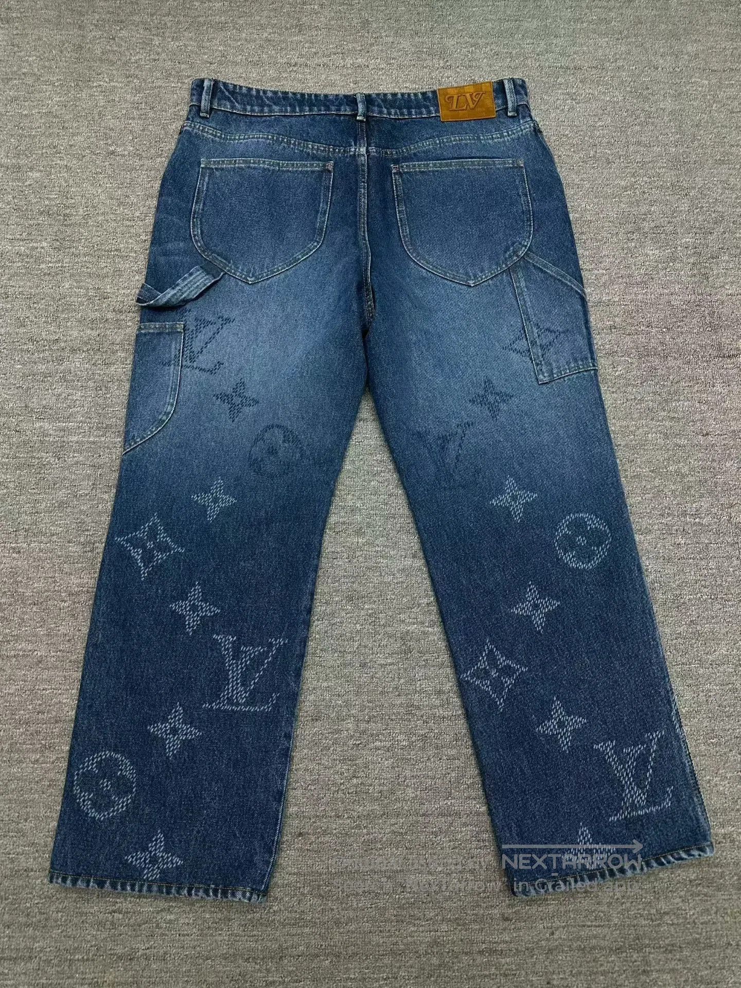 Louis Vuitton lv 26ss logo print denim pants size 38. Size US 38 / EU 54 - 2 Thumbnail