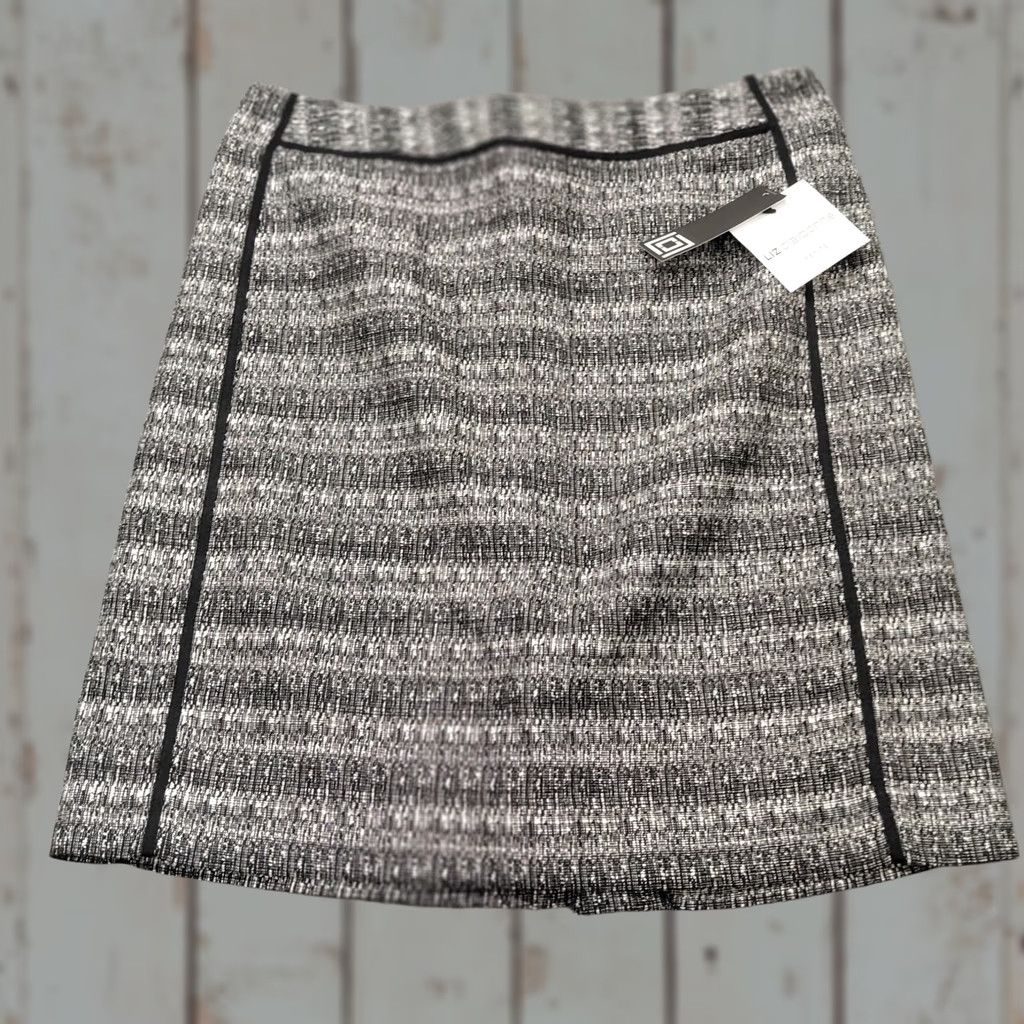 Liz Claiborne Liz Claiborne Skirt Women 10P Petite Short Tweed Lined Ribbon Trim Black/White Pencil Style Vintage No Size 32" / US 10 / IT 46 - 1 Thumbnail