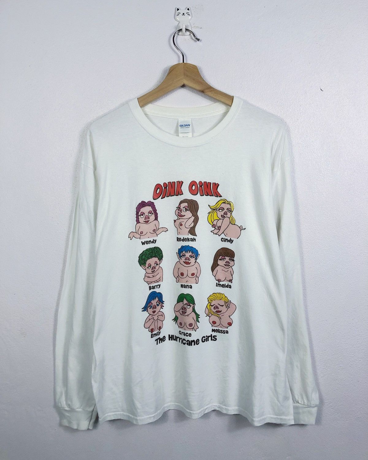 Other Rare Oink Oink The Hurricane Girls Pig Titties Boobs LS Tee Size US L / EU 52-54 / 3 - 1 Thumbnail