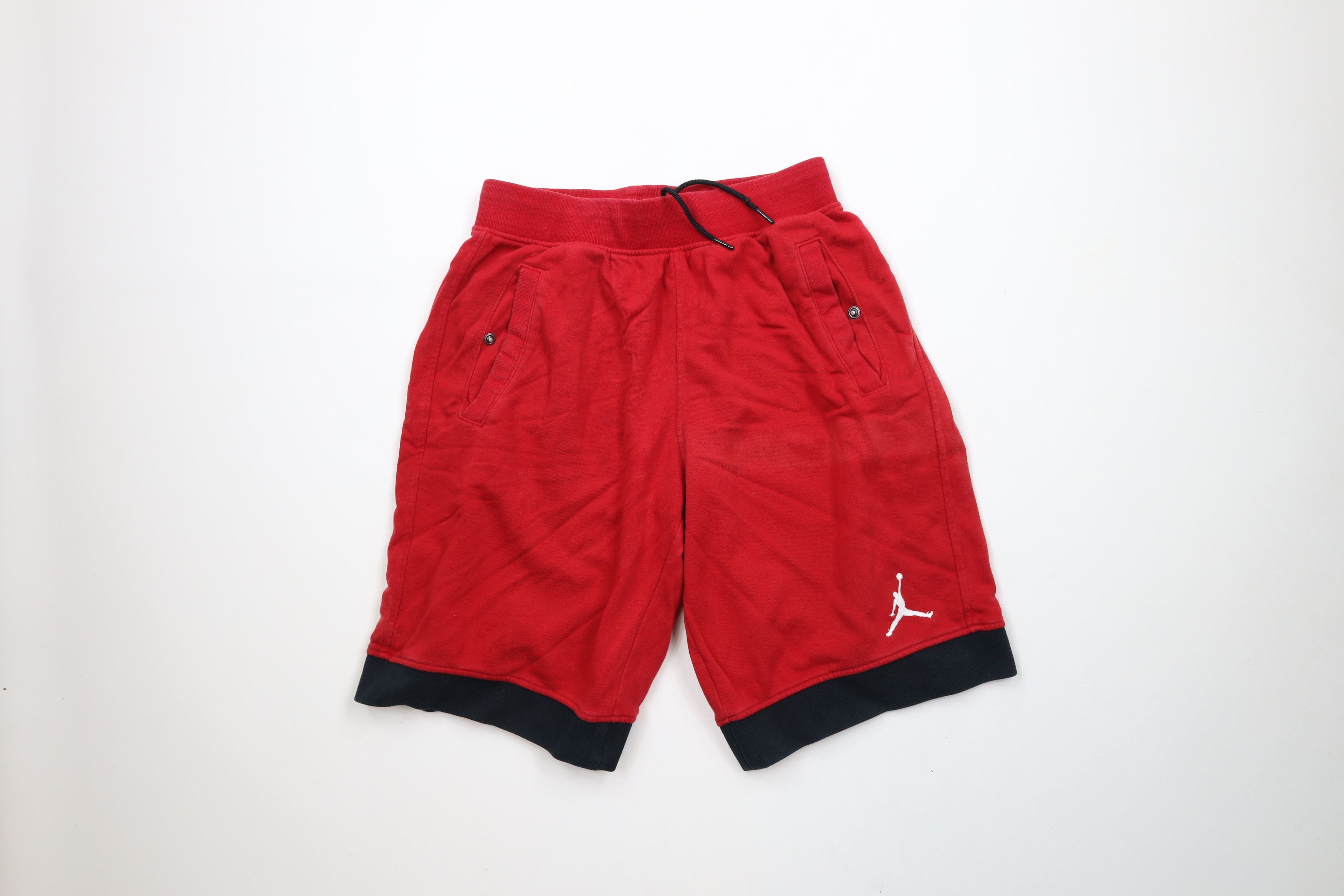 Nike × Vintage Vintage Nike Air Jordan French Terry Sweatpants Shorts Red Size US 32 / EU 48 - 1 Thumbnail