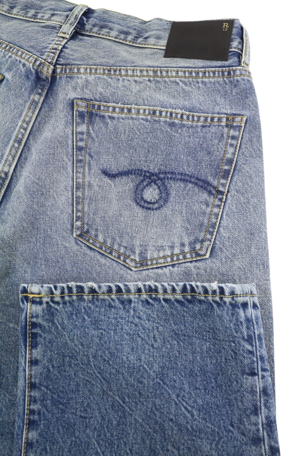 R13 CUFFED X-BF 32 Jasper Faded Denim 87201 Size 32" / US 10 / IT 46 - 5 Thumbnail