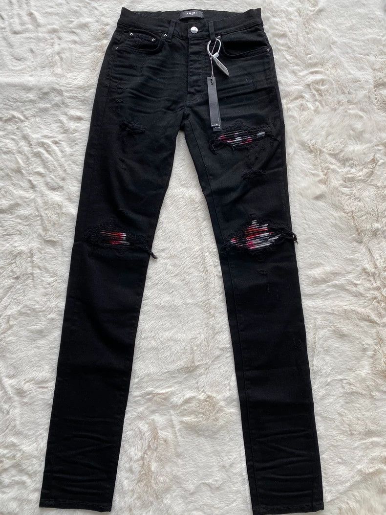 Amiri Amiri Black Watercolor Patchwork MX1 Jean Size US 30 / EU 46 - 1 Thumbnail