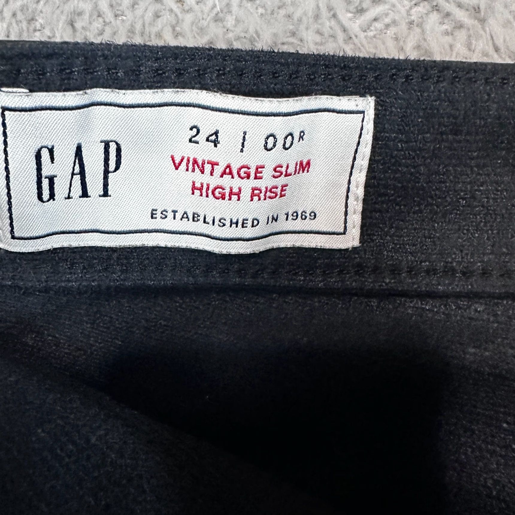 Gap GAP Jeans Womens 24 Black Vegan Leather High Rise Vintage Slim Jeans Size 42" / US 20 - 7 Thumbnail