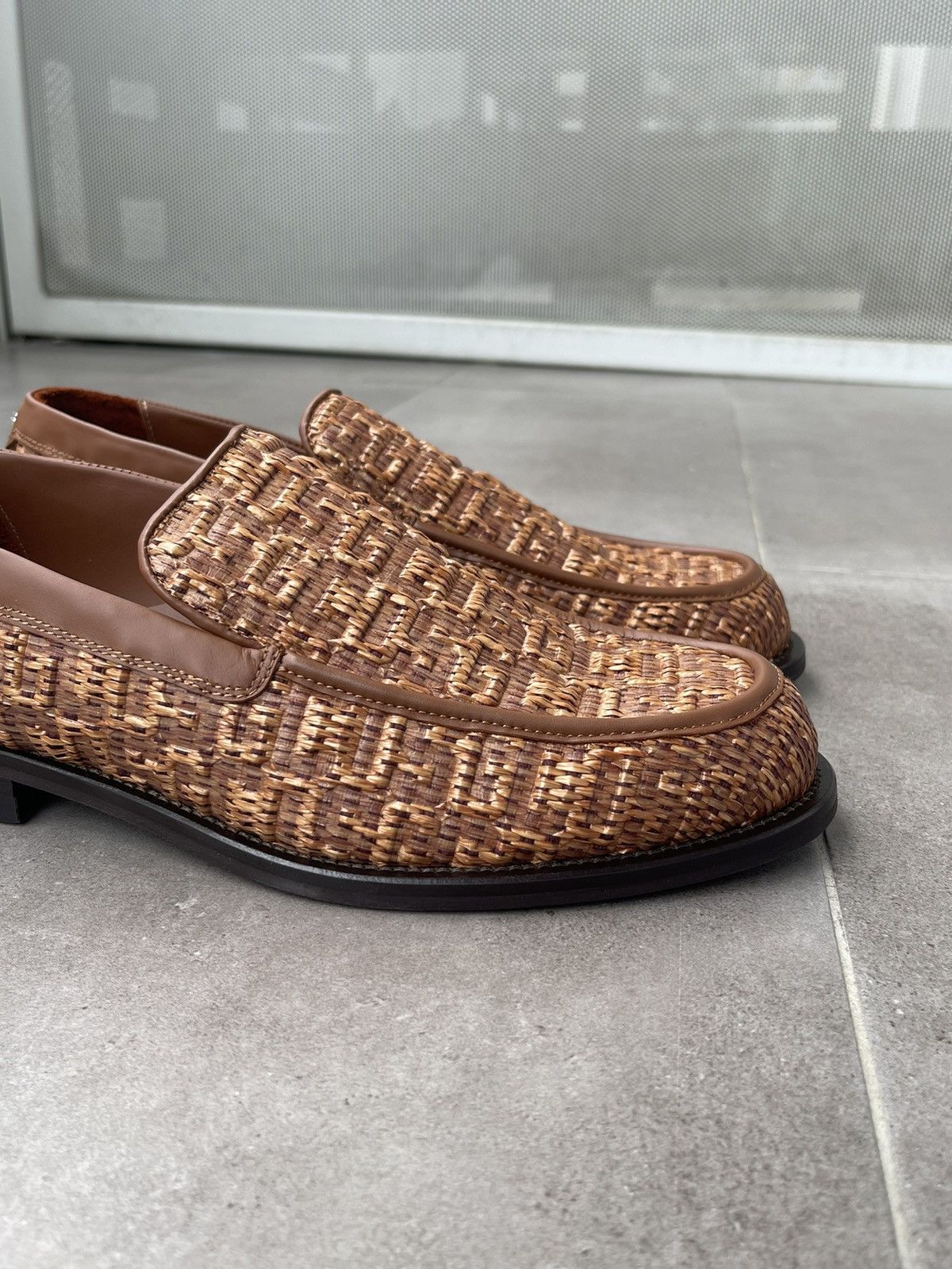 GCDS !DS! SS24 GCDS Monogram Rafia Brown Loafers Size US 11 / EU 44 - 14 Thumbnail