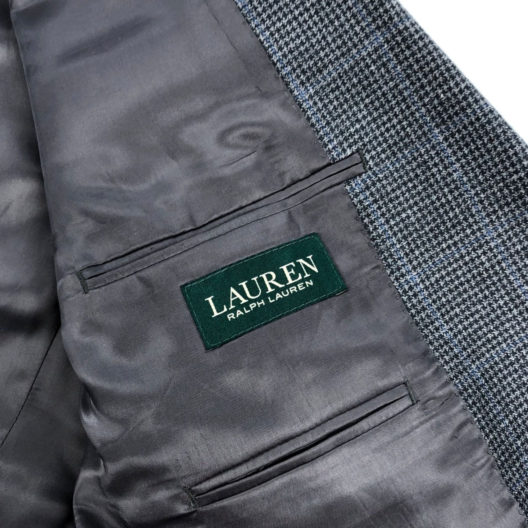 Ralph Lauren Ralph Lauren Blazer 46R Gray Glen Check Plaid 2 Button Silk Wool Jacket Single-Breasted Mens Regular Notch Lined Dry Clean Only Vintage: No Size 46R - 4 Thumbnail