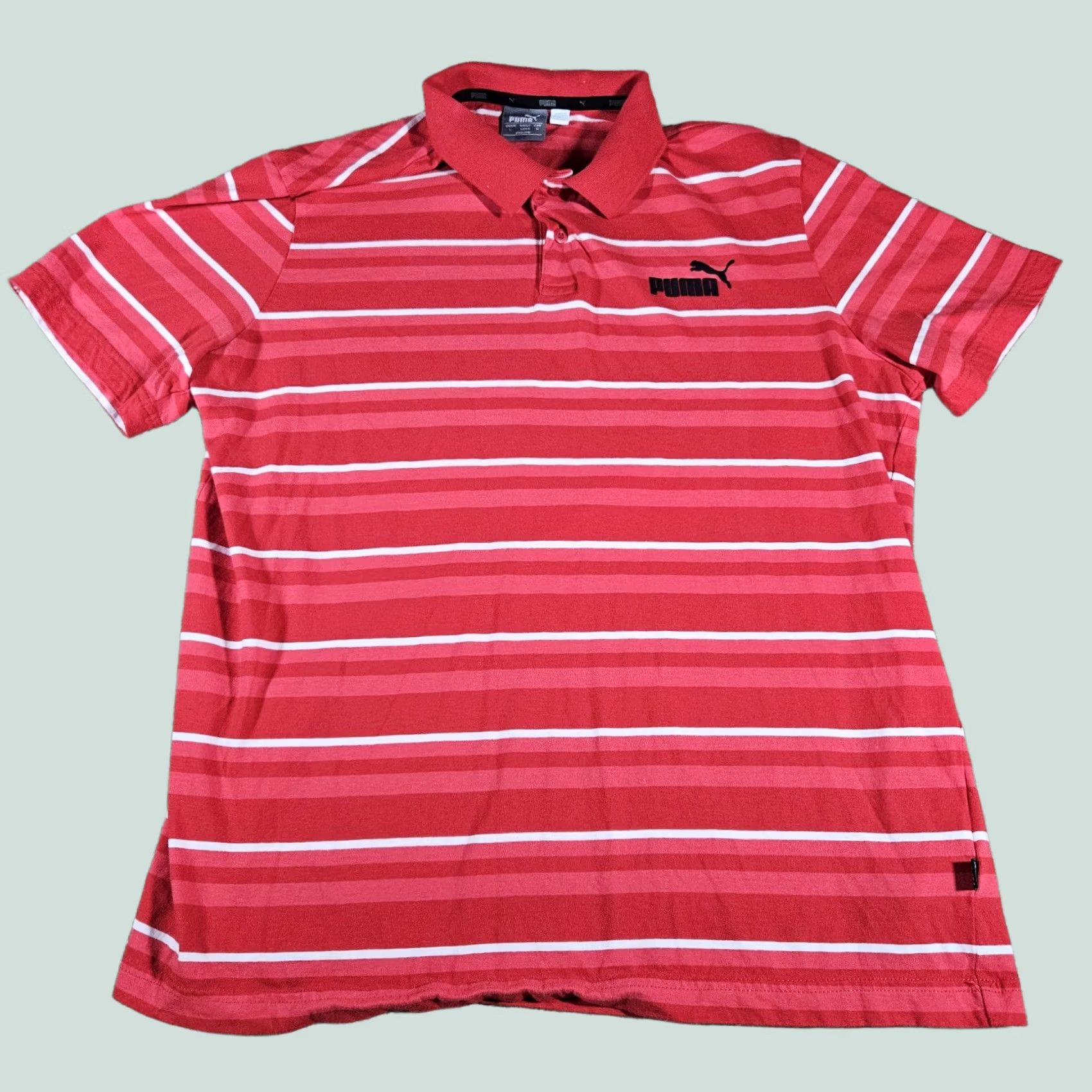 Puma Puma Polo Shirt Mens Large Red Striped Short Sleeve Golf Size US L / EU 52-54 / 3 - 1 Thumbnail