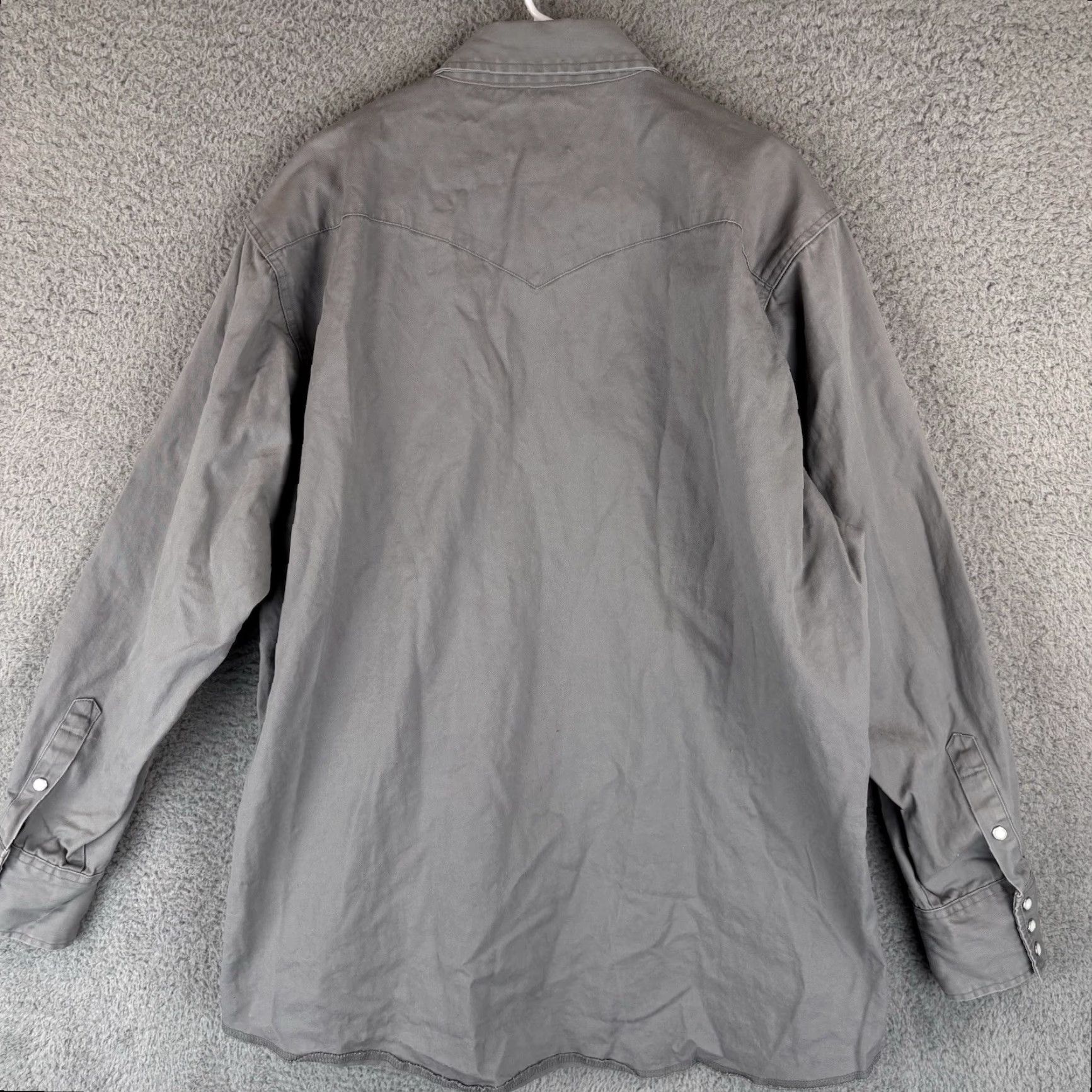 Wrangler Wrangler Shirt Mens 2XLT Gray Brushpopper Western Pearl Snap Cowboy Rodeo Size US XXL / EU 58 / 5 - 4 Thumbnail