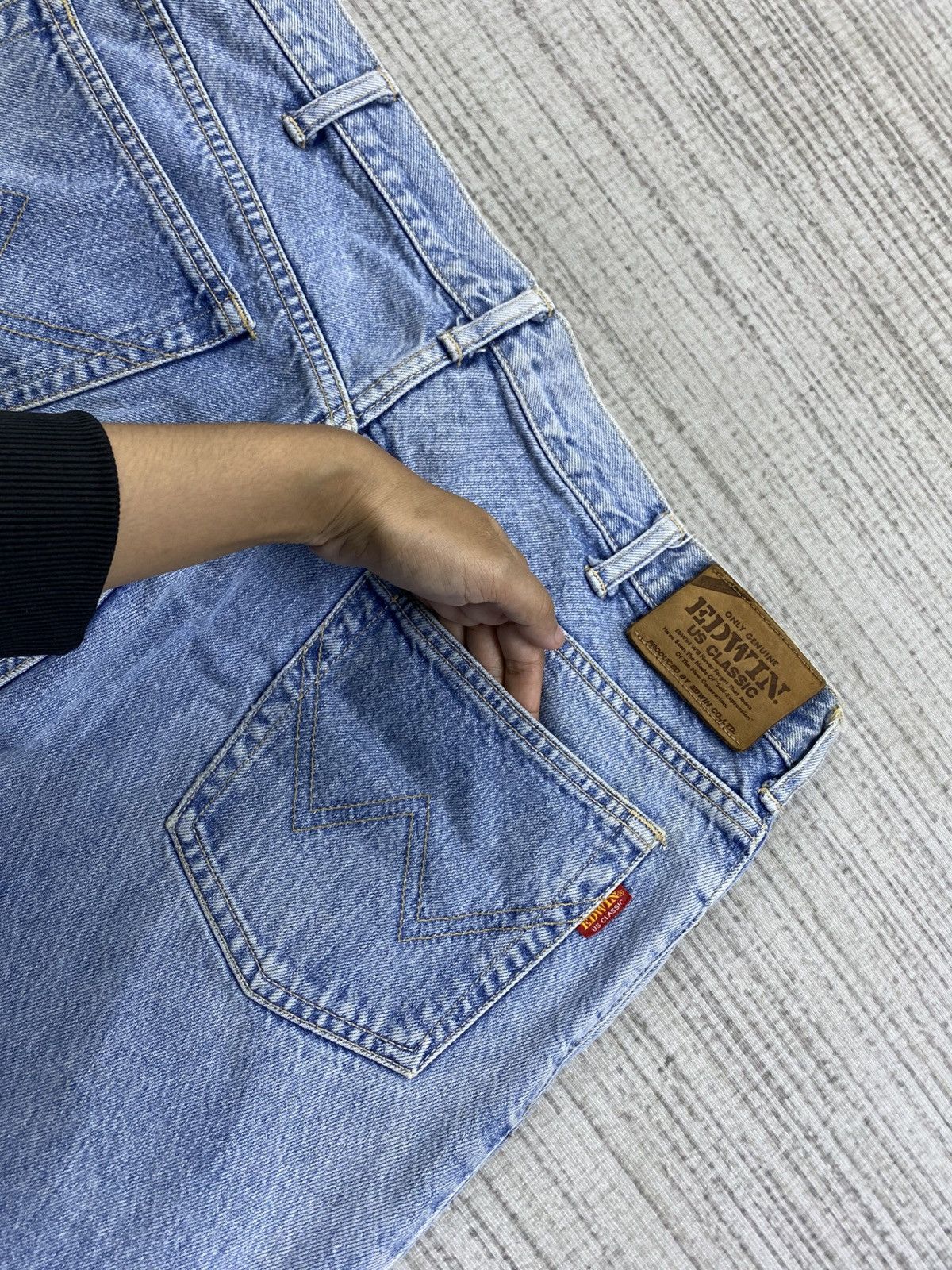 Edwin × Japanese Brand × Vintage Vintage 90s Edwin US Classic Light Blue Denim Pants Size US 35 - 10 Thumbnail