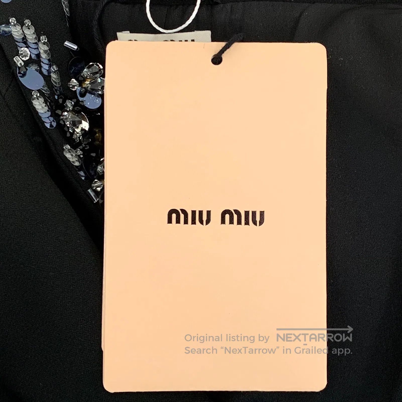 Miu Miu Miu Miu Black beaded sequin collar long-sleeve jacket| Size XS / US 0-2 / IT 36-38 - 8 Thumbnail