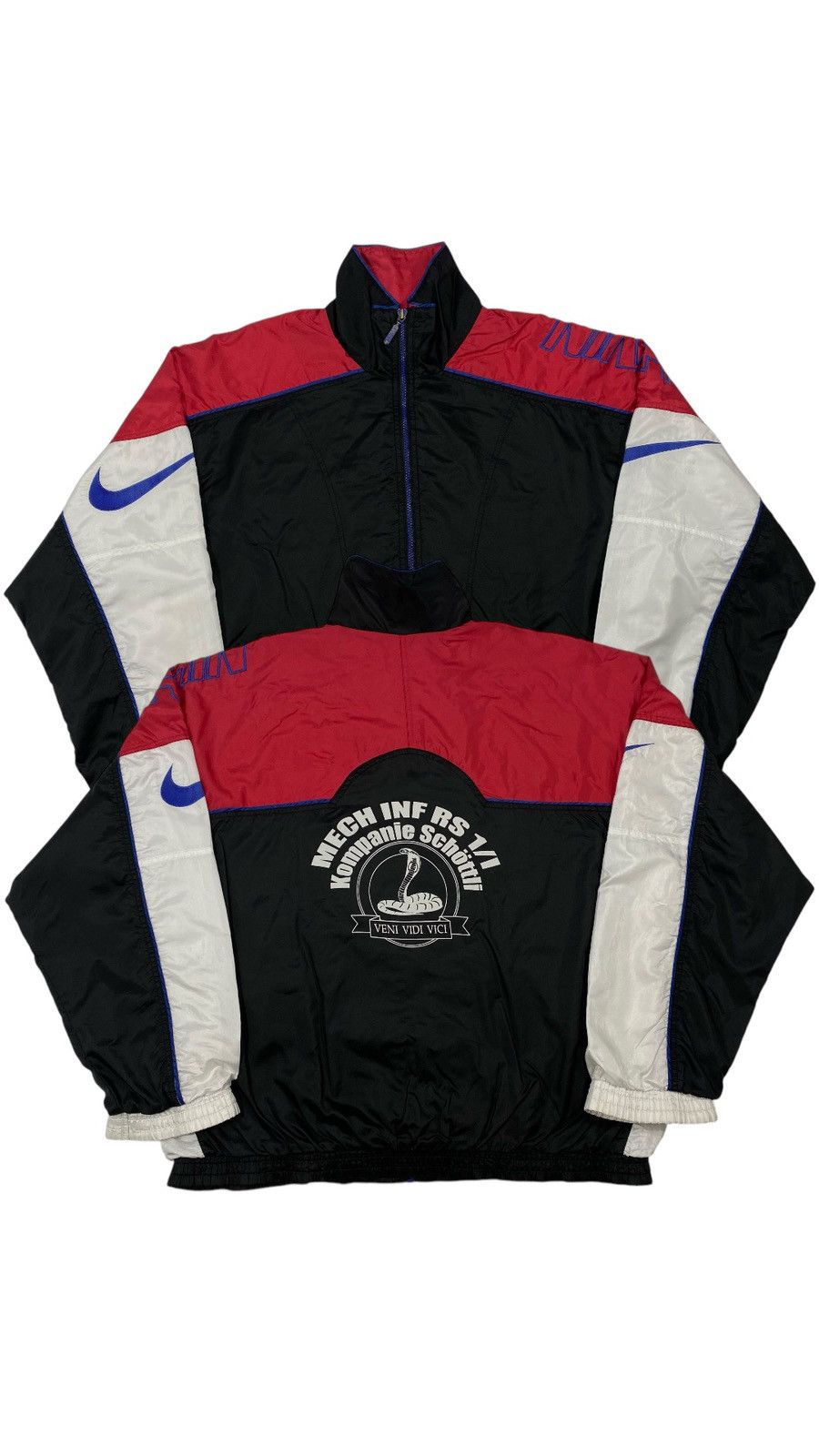 Nike LASTDROP🔥 Vintage 90s Nike Veni Vidi Vici Cobra Nylon Jacket Size US XL / EU 56 / 4 - 1 Thumbnail