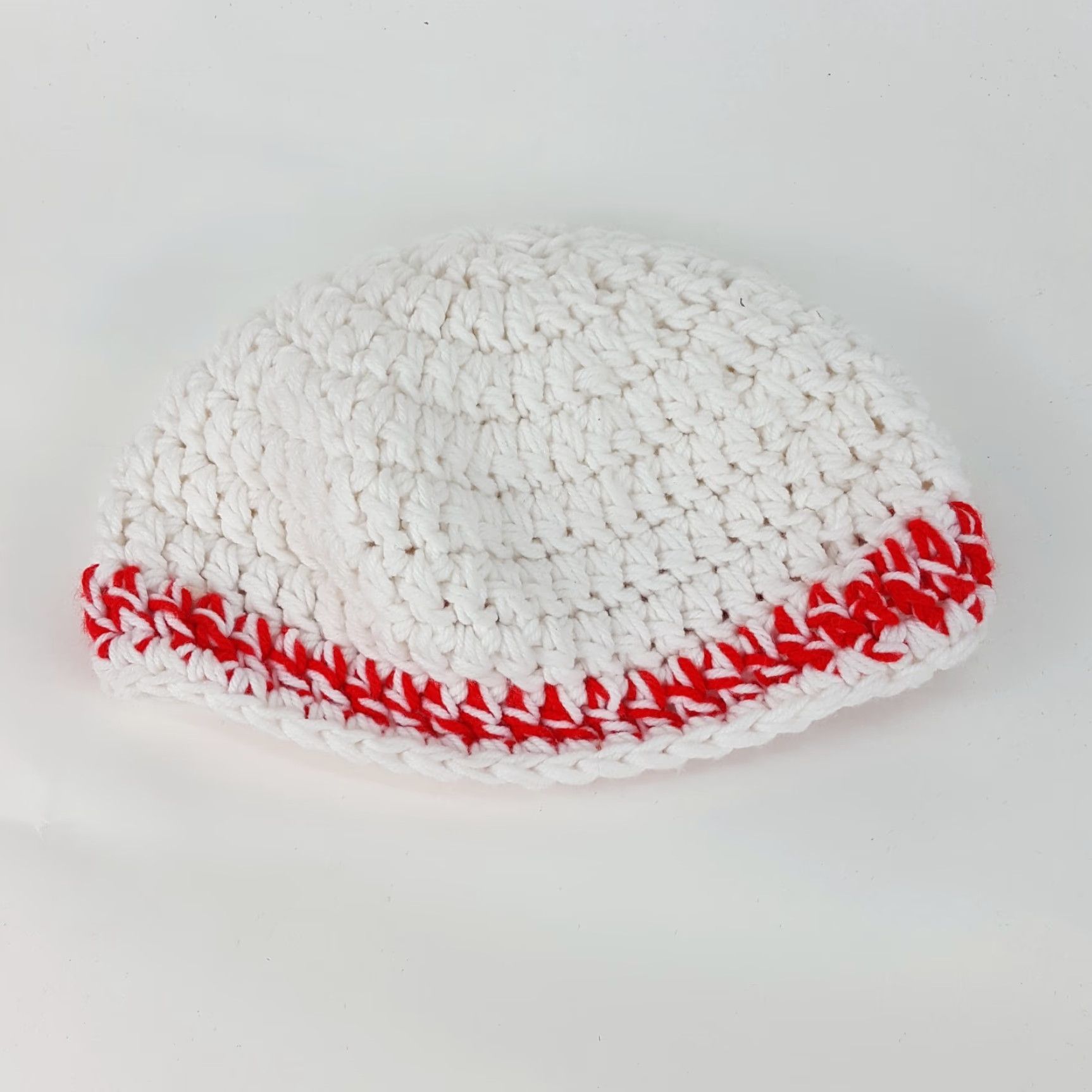 Vintage VINTAGE 80s Chunky Knit Red Striped One Size Beanie Toboggan Winter Hat Cap Size ONE SIZE - 7 Thumbnail