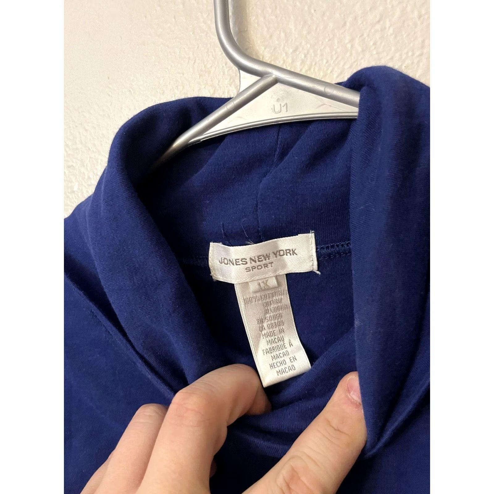 Jones New York VINTAGE Jones New York Sport TurtleNeck 1X Blue Pullover Knit Sweater Women Long Sleeve 100% Cotton Classic Size XL / US 12-14 / IT 48-50 - 2 Thumbnail