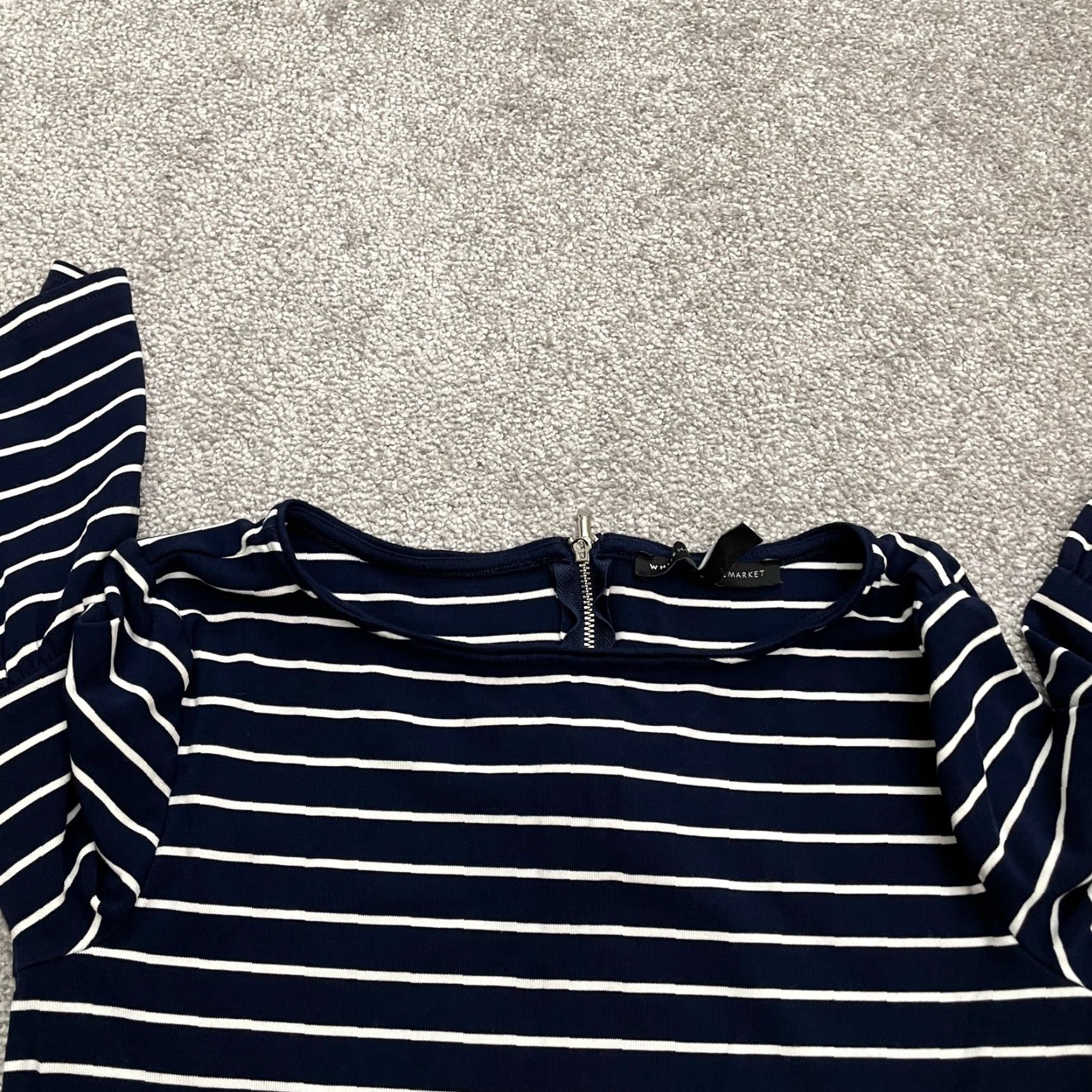 Vintage White House Black Market Dress Shift Womens Small Blue White Stripe Size XL / US 12-14 / IT 48-50 - 3 Thumbnail