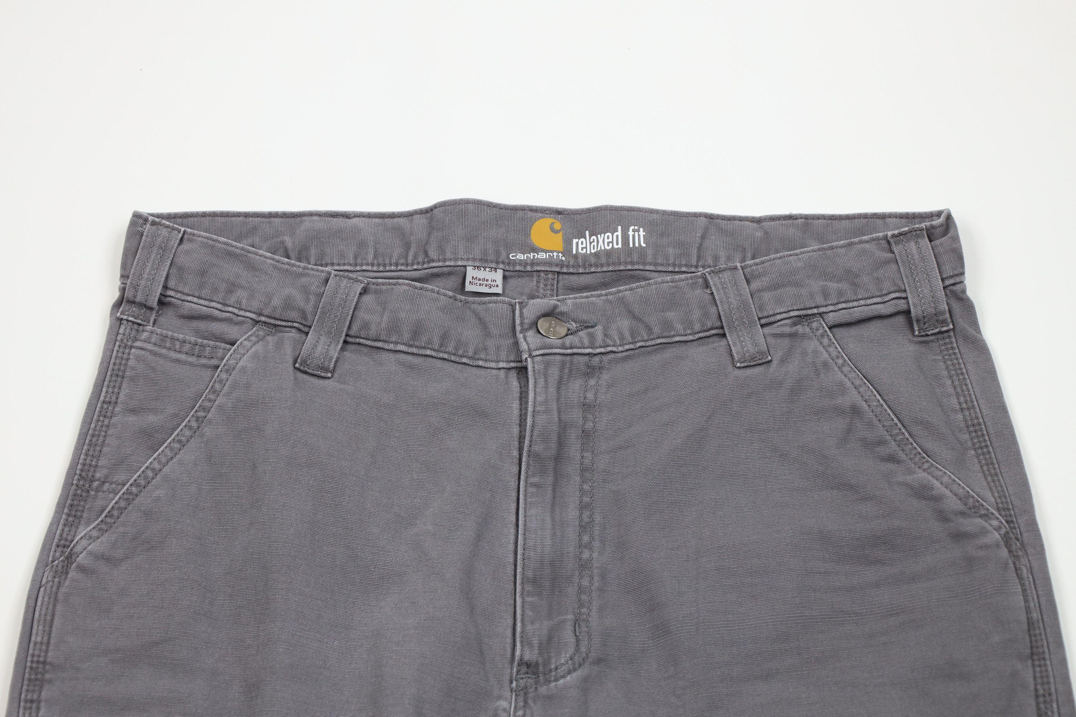 Carhartt Vintage Y2K Carhartt Wide Leg Canvas Dungaree Pants Gray Size US 36 / EU 52 - 2 Thumbnail