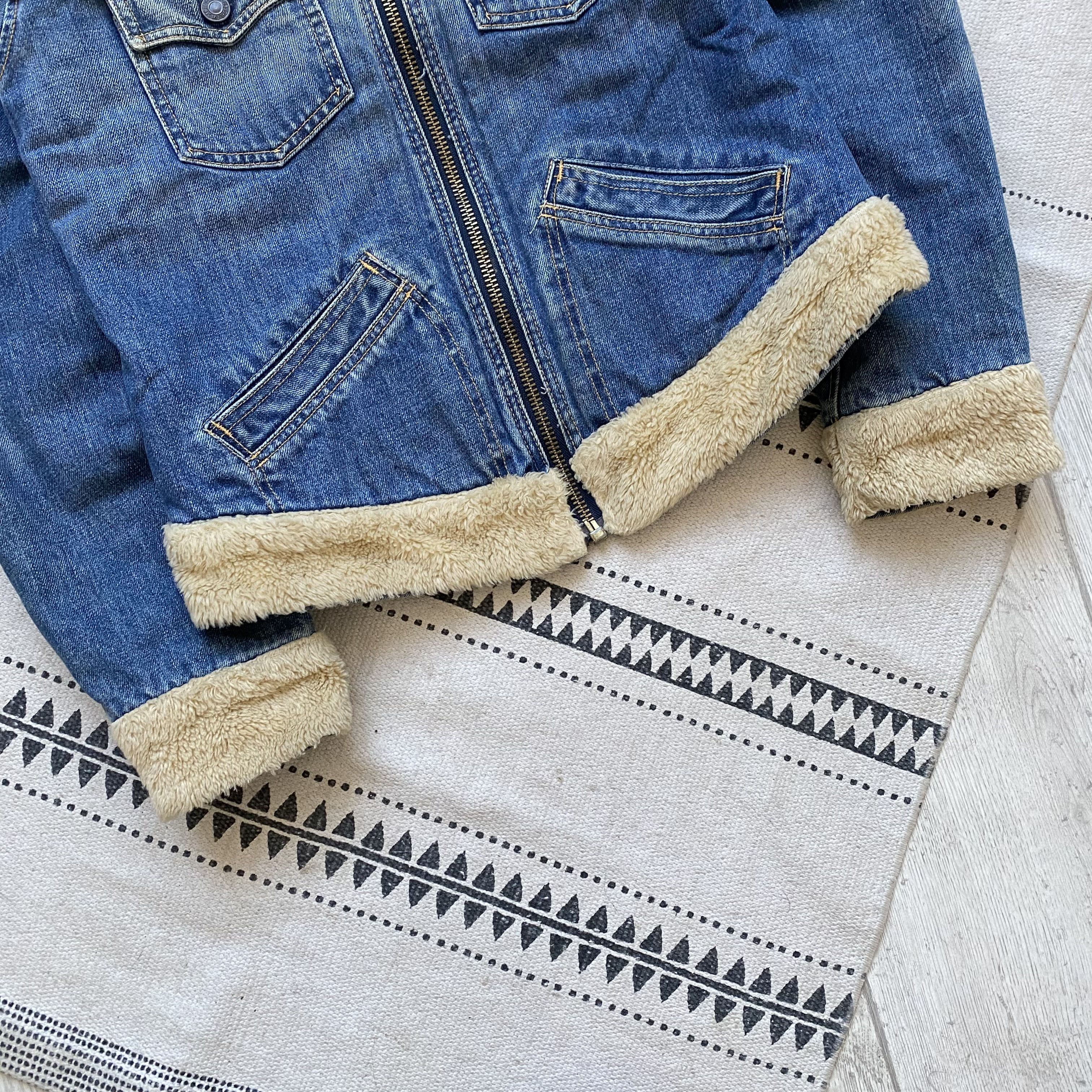 If Six Was Nine Vintage Y2K LEVIS Denim Faux Fur Jacket Sherpa kapital Size S / US 4 / IT 40 - 3 Thumbnail