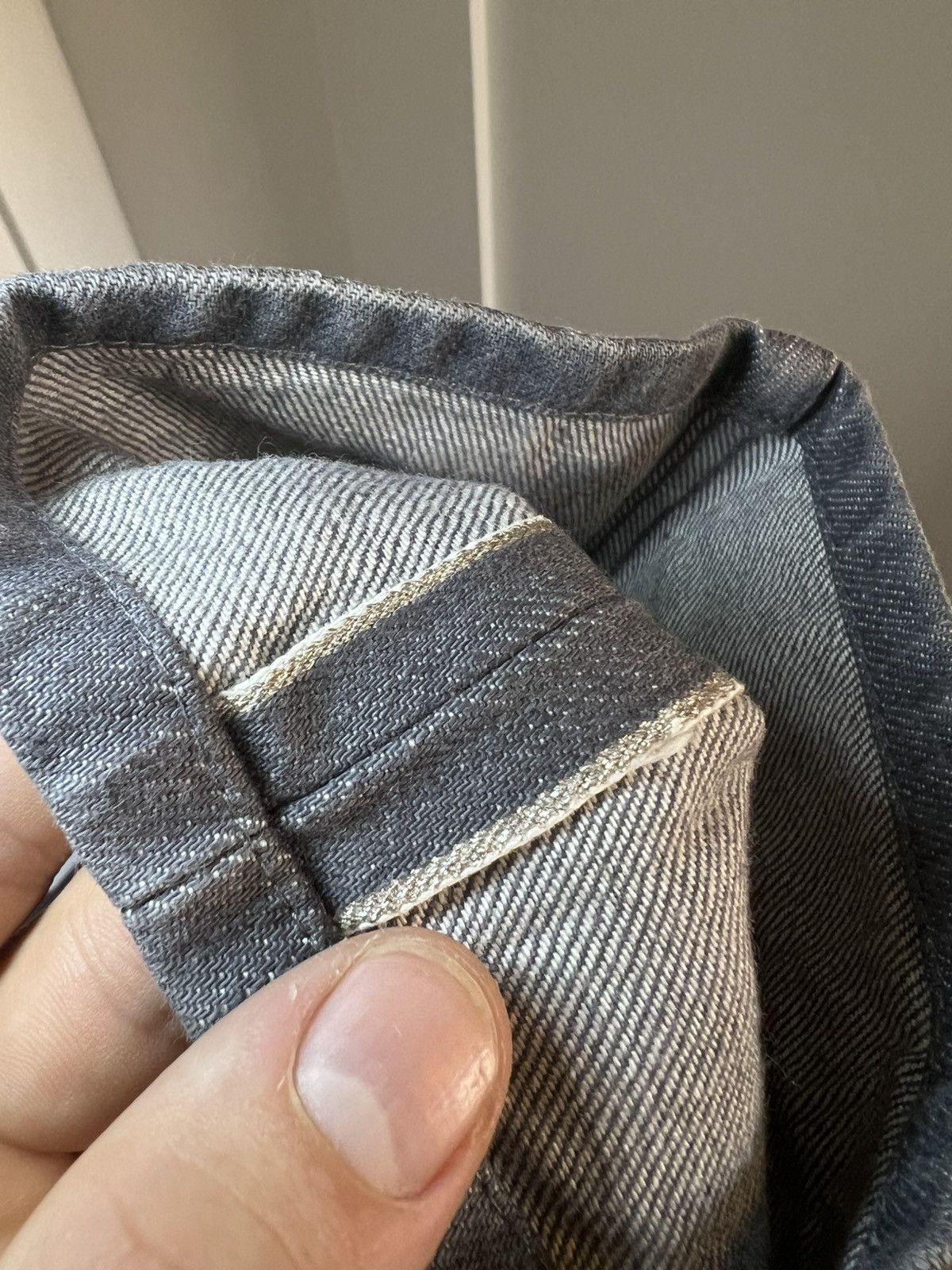 Naked & Famous Vintage Naked & Famous grey raw selvedge silver denim jeans Size US 33 - 9 Thumbnail