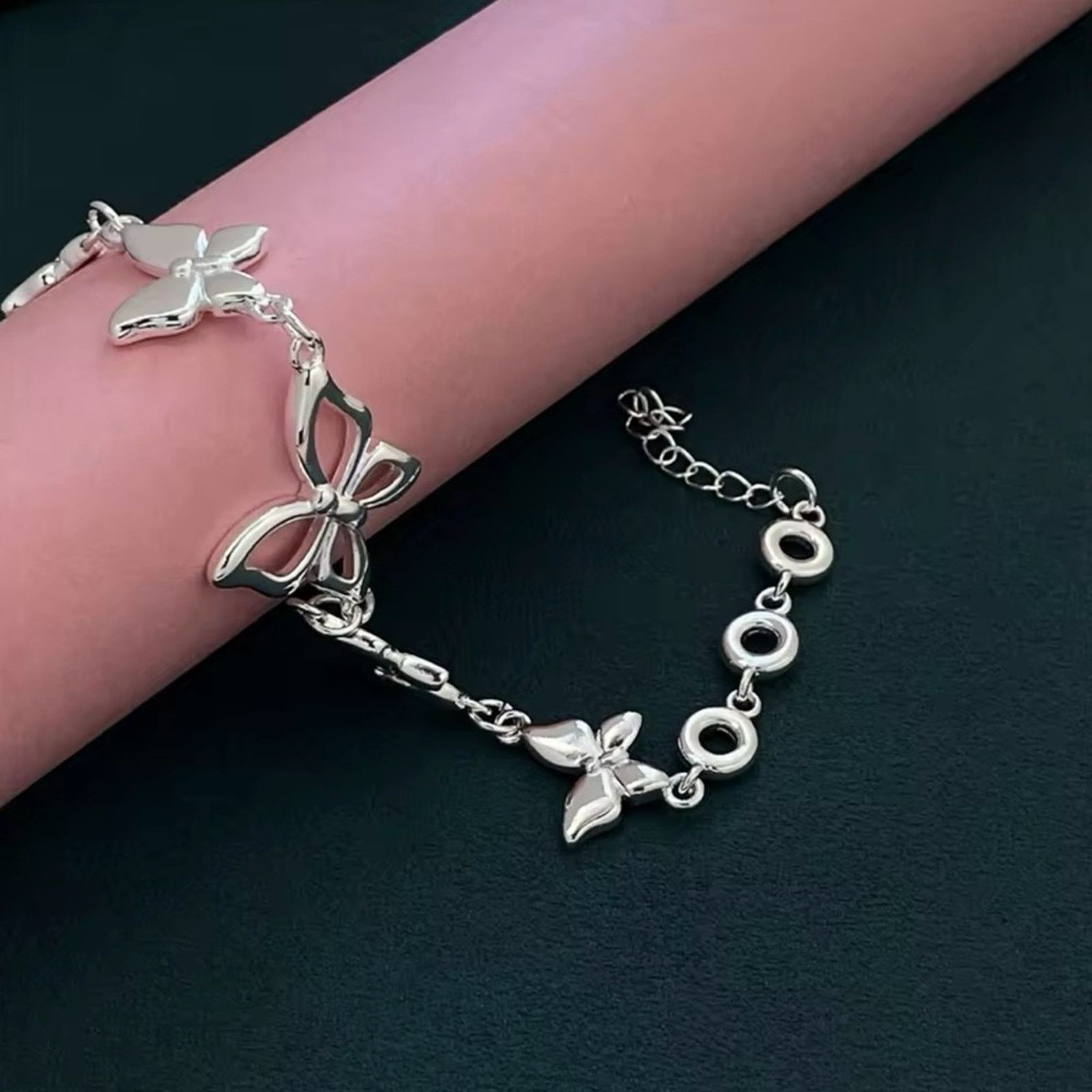 Other Sterling Silver Cute Butterfly Bracelet for Women Size ONE SIZE - 2 Thumbnail