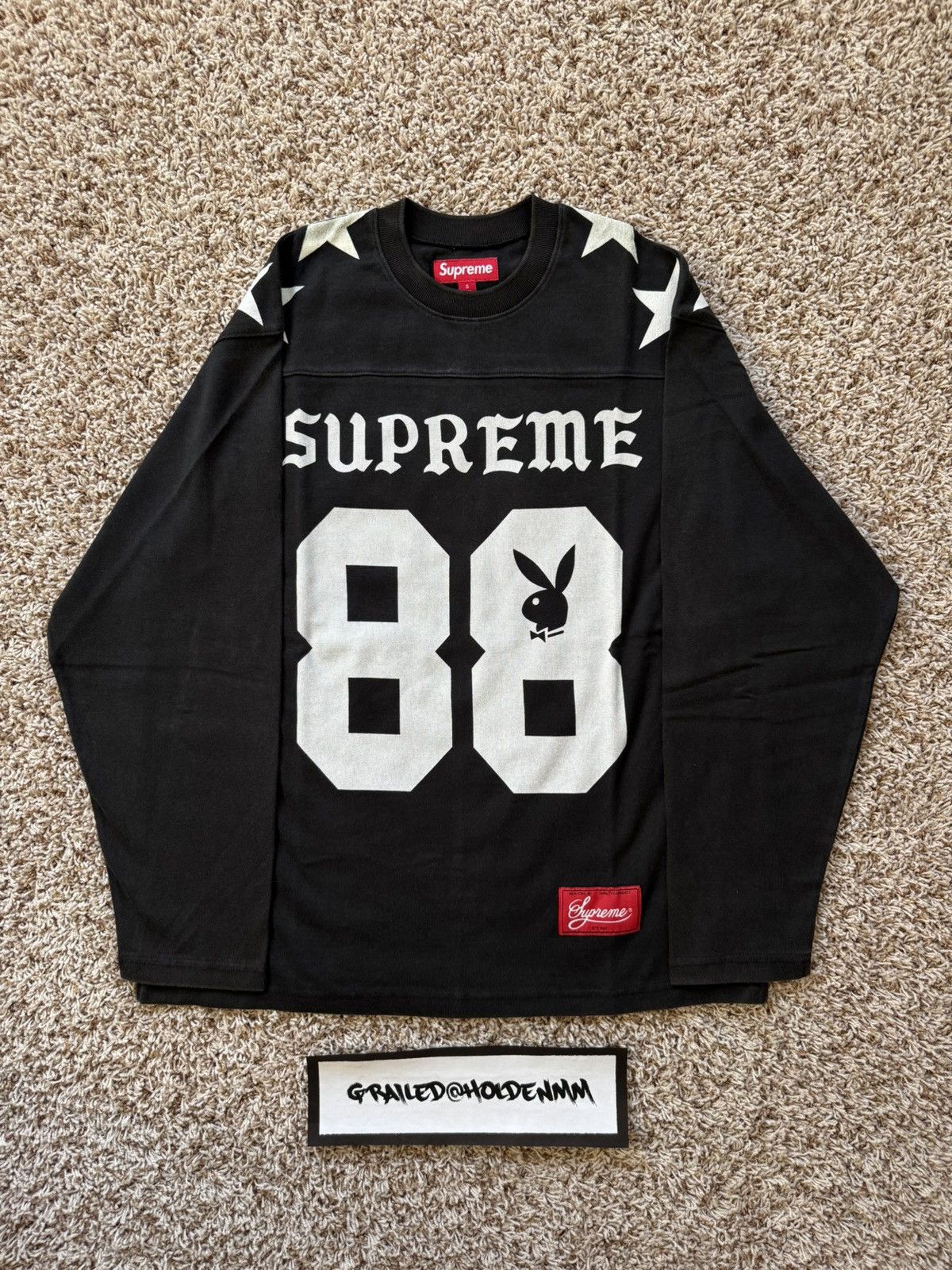 Supreme Supreme 99 L/S Football Top Black | Grailed