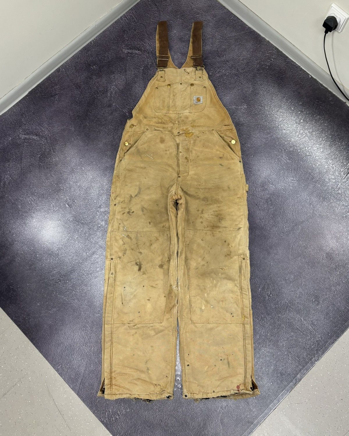 Carhartt Vintage 90s Carhartt Double Knee USA Work Dungaree Overall Size US 34 / EU 50 - 1 Thumbnail