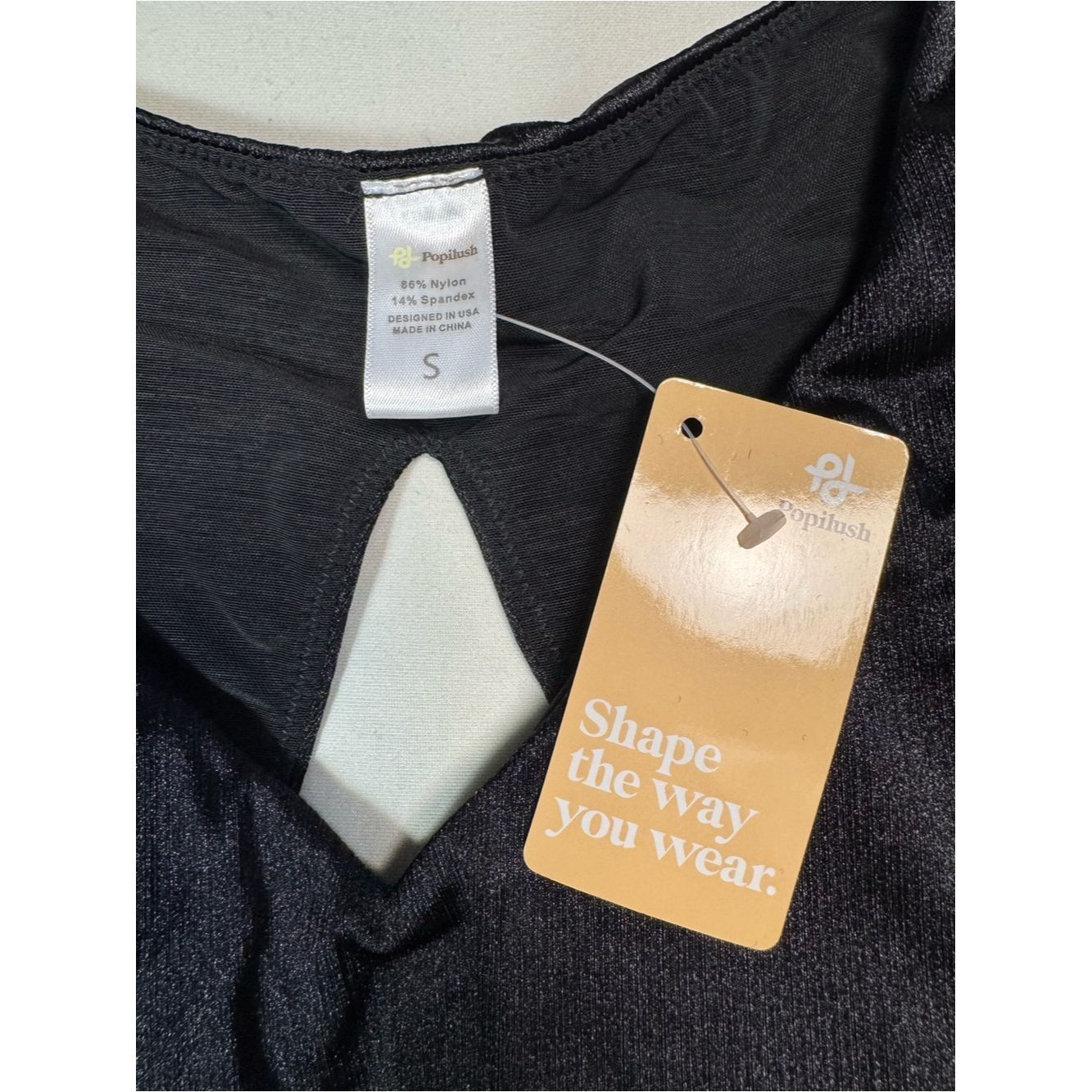 Other NWT New Popilush Shapewear Long Sleeve V-Neck Maxi Black Dr Size S / US 4 / IT 40 - 8 Thumbnail