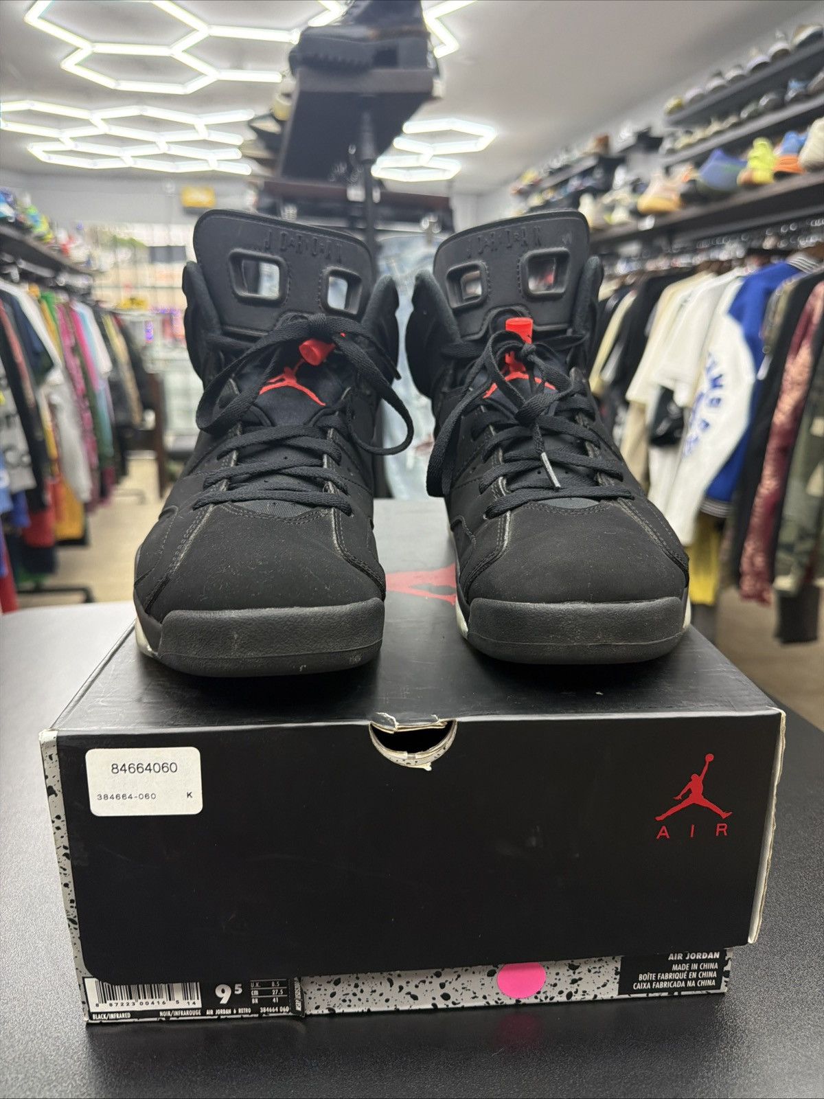 Jordan Brand Air Jordan 6 Retro Black Infrared 2019 Men's Size 9.5 OG All Size US 9.5 / EU 42-43 - 8 Thumbnail
