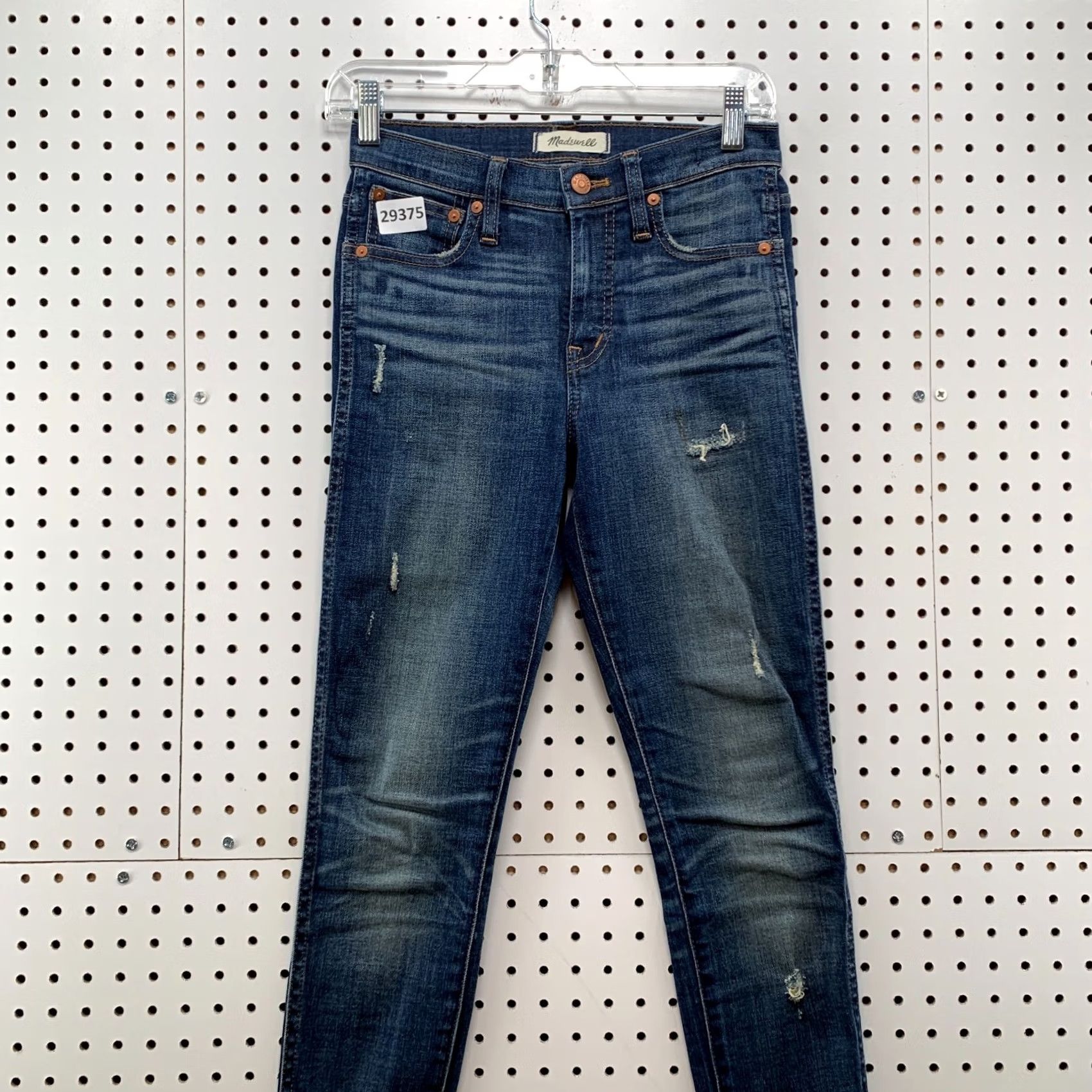 Madewell Madewell Jeans Women Size 25 Skinny Blue Distressed High Rise Size 42" / US 20 - 2 Thumbnail