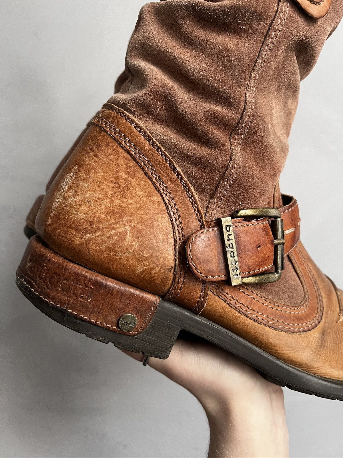 Hedi Slimane Leather brown ankle moto boots avant garde guidi style y2k Size US 9 / EU 42 - 6 Thumbnail