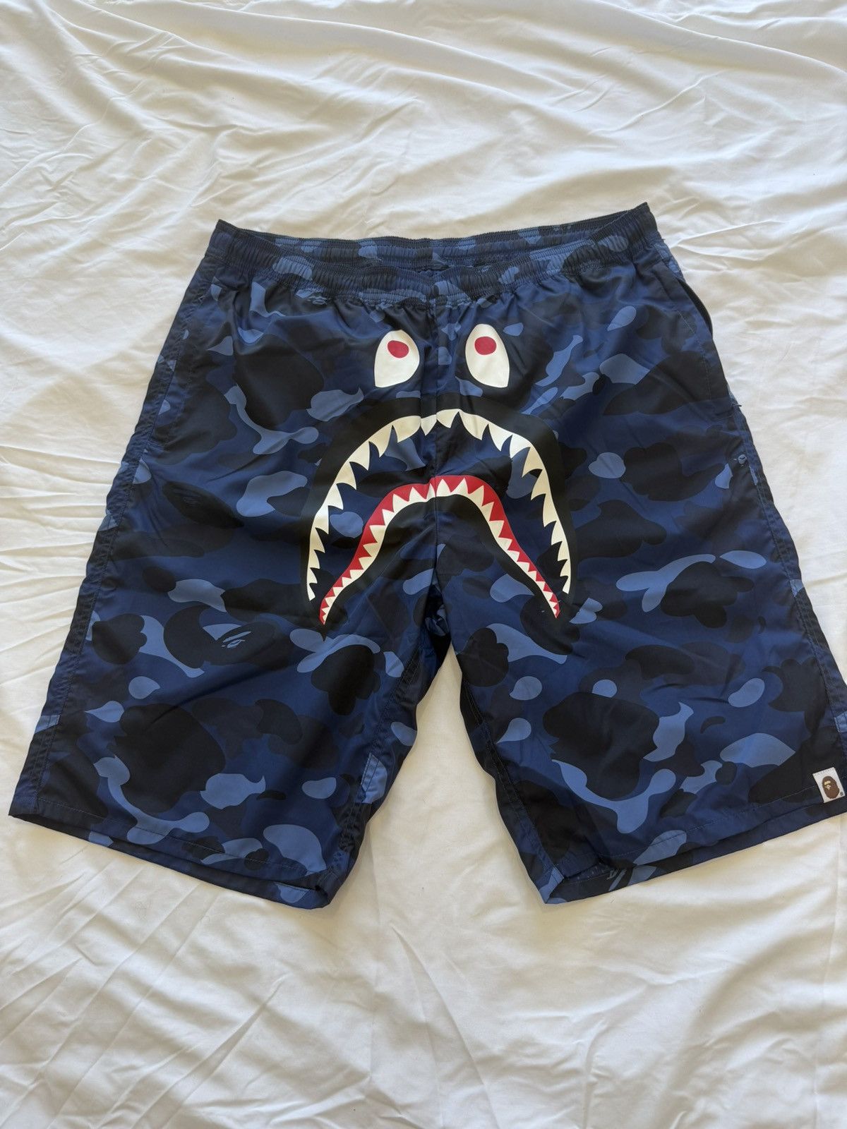 Bape Blue bape shark camo swim trunks XXL Size US 38 / EU 54 - 1 Thumbnail