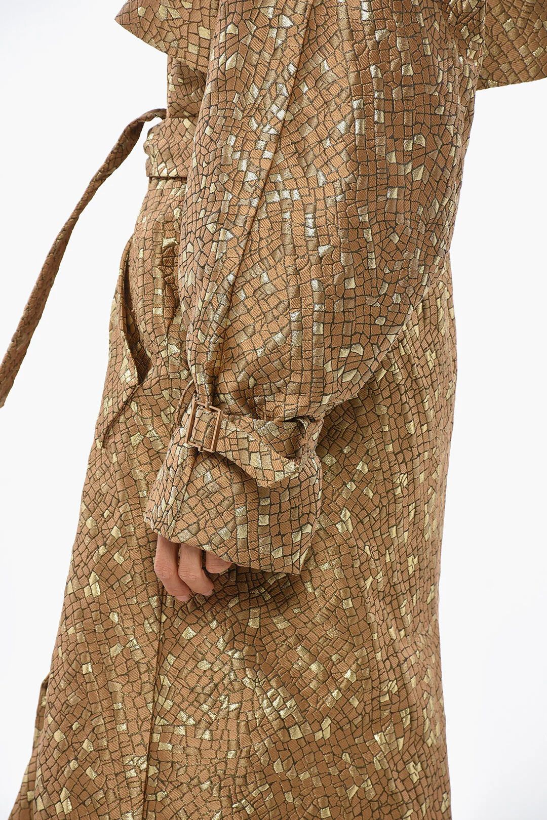 Max Mara og1mm0426 Jacquard Coat in Gold Size XS / US 0-2 / IT 36-38 - 2 Thumbnail