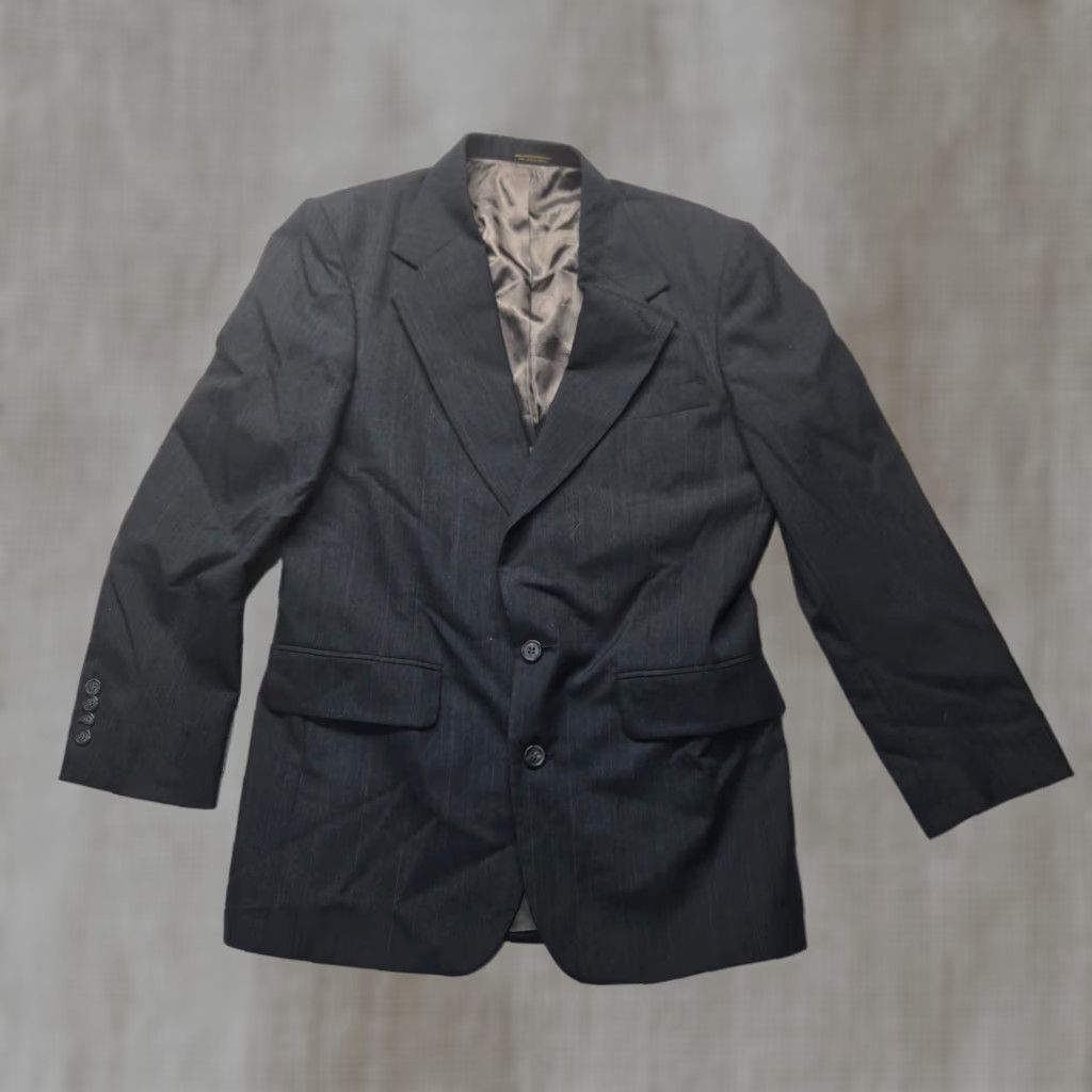 Vintage Amhurst Blazer Jacket Coat Black 2-Button Adult Men's Size 38R Regular Coat Length: Regular Solid Jacket For Business Formal Wedding Mens Size 38R - 1 Thumbnail