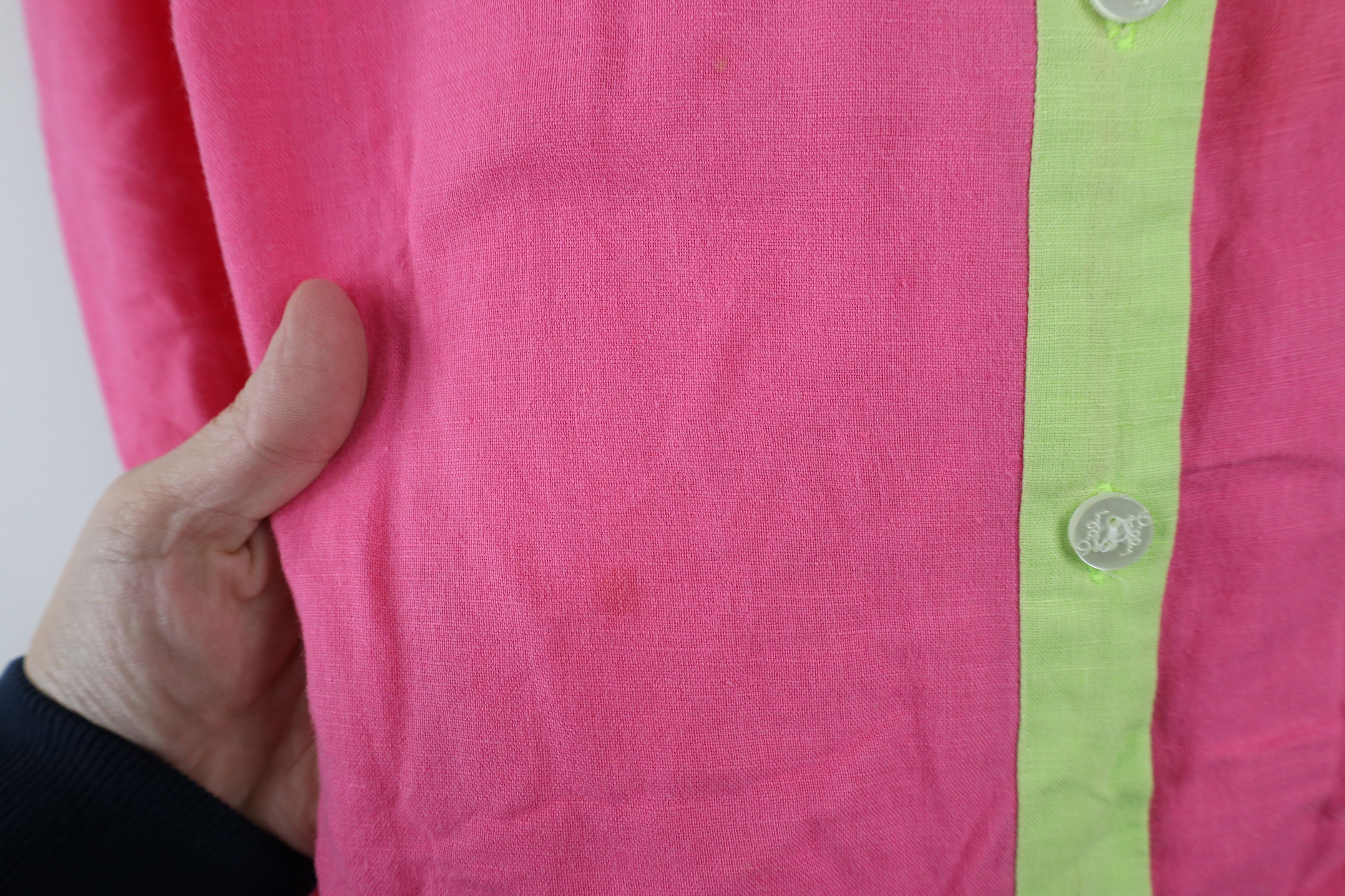 Lilly Pulitzer × Vintage Lilly Pulitzer Linen Blend Oversized Button Shirt Pink Size L / US 10 / IT 46 - 5 Thumbnail