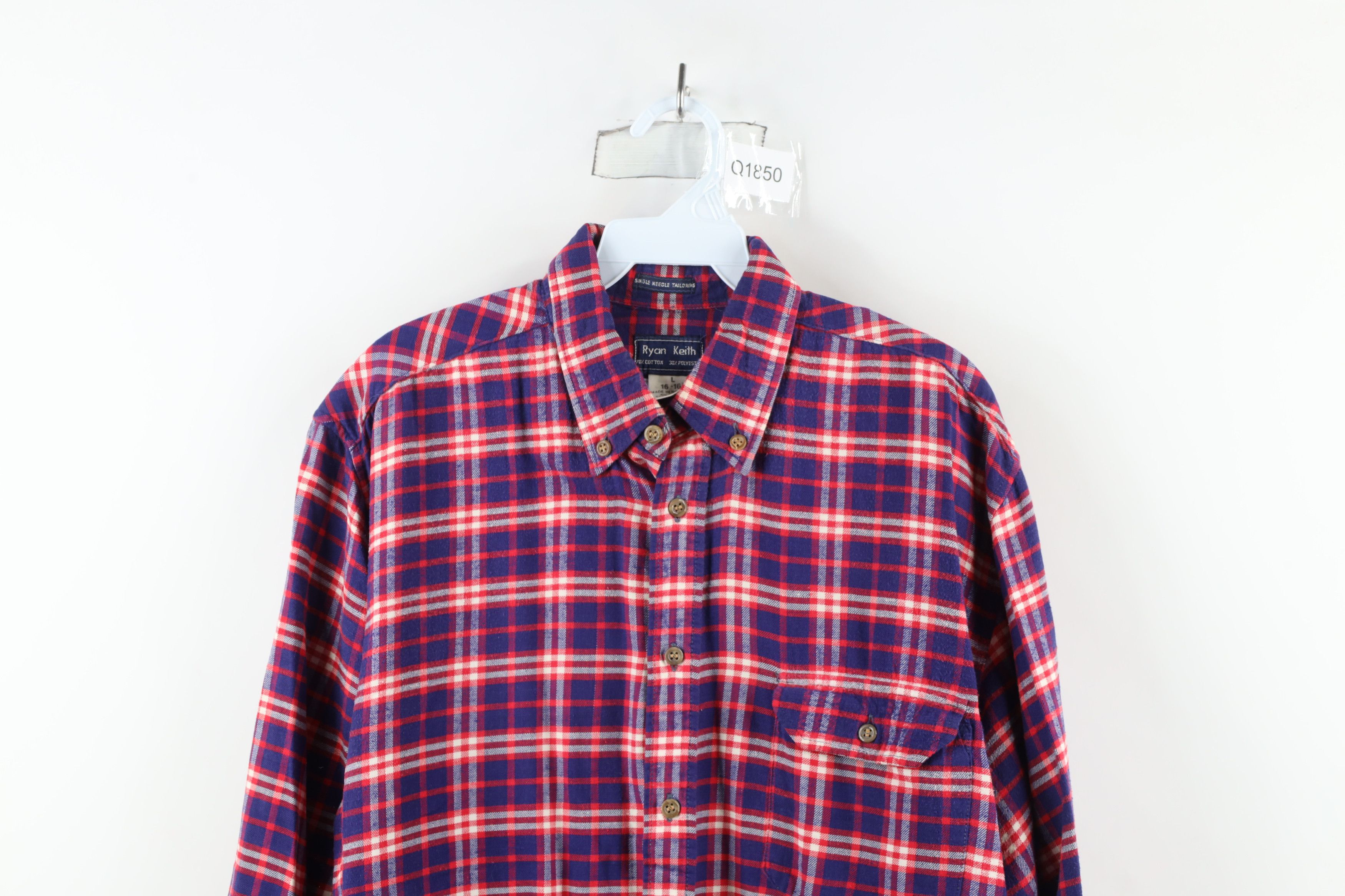 Vintage Vintage 70s Streetwear Needle Tailoring Flannel Button Shirt Size US L / EU 52-54 / 3 - 2 Thumbnail