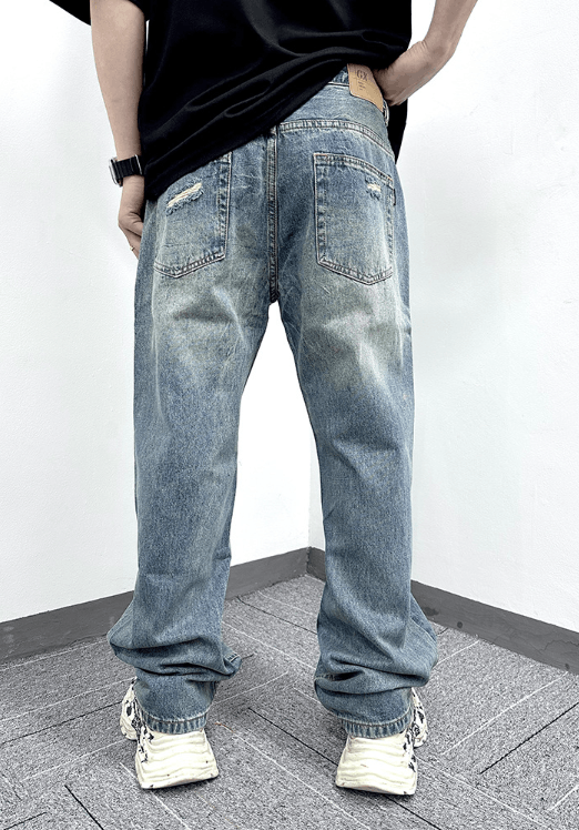 Japanese Brand × Vintage Retro simple classic distressed straight jeans Size US 32 / EU 48 - 4 Thumbnail