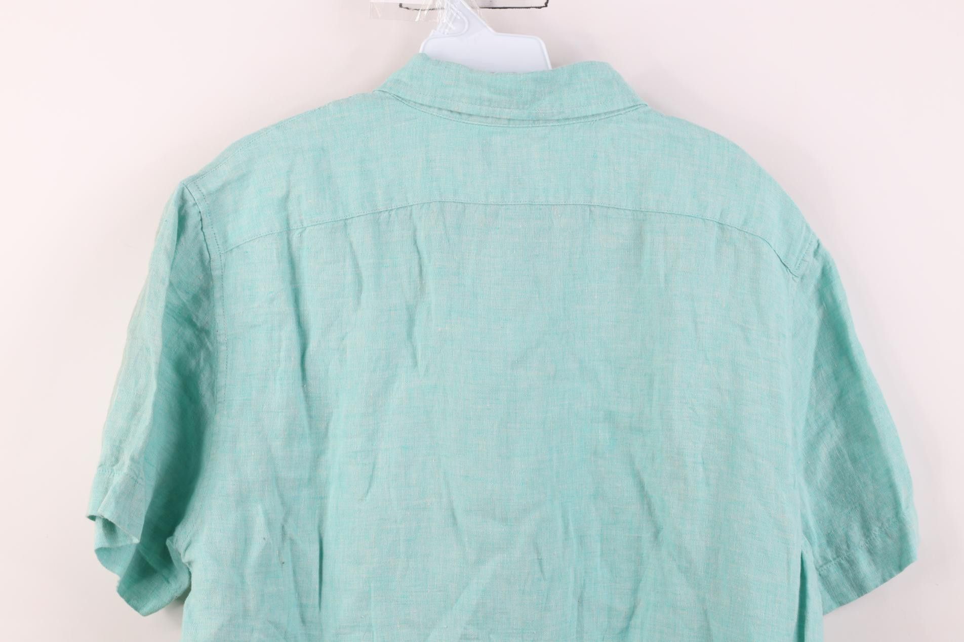 Banana Republic Banana Republic Short Sleeve Collared Button Down Shirt Teal Size US M / EU 48-50 / 2 - 10 Thumbnail