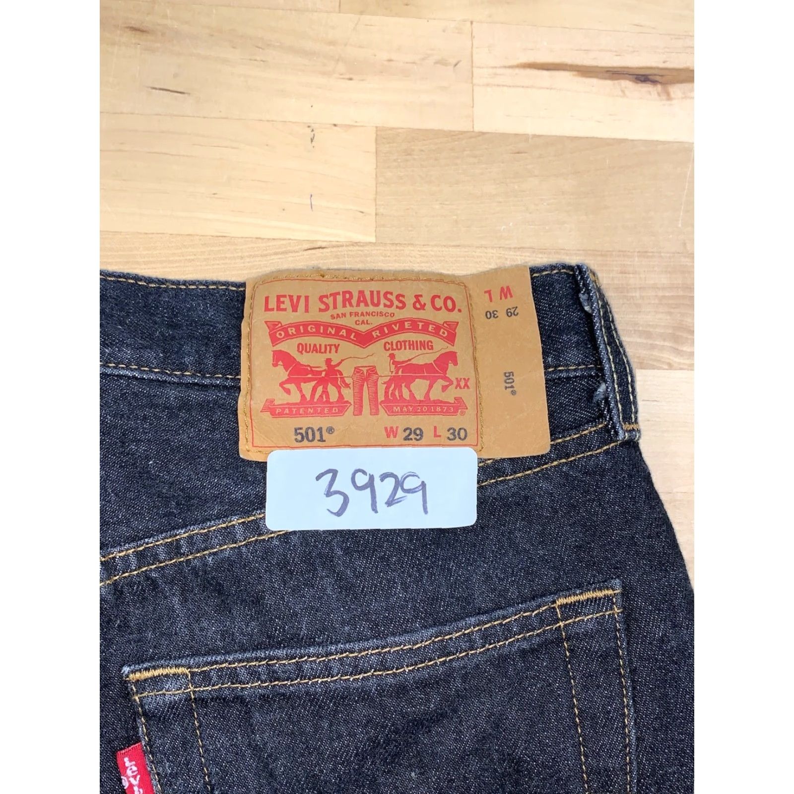 Levi's Levi Men Denim Jeans Black 29x27 Casual #3929 Size US 29 - 3 Thumbnail