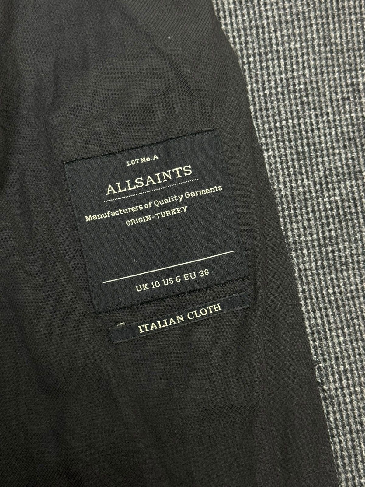 Allsaints All Saints Wool Coat 1 Button Plaid Sleeves size US6 EU38 Size M / US 6-8 / IT 42-44 - 13 Thumbnail