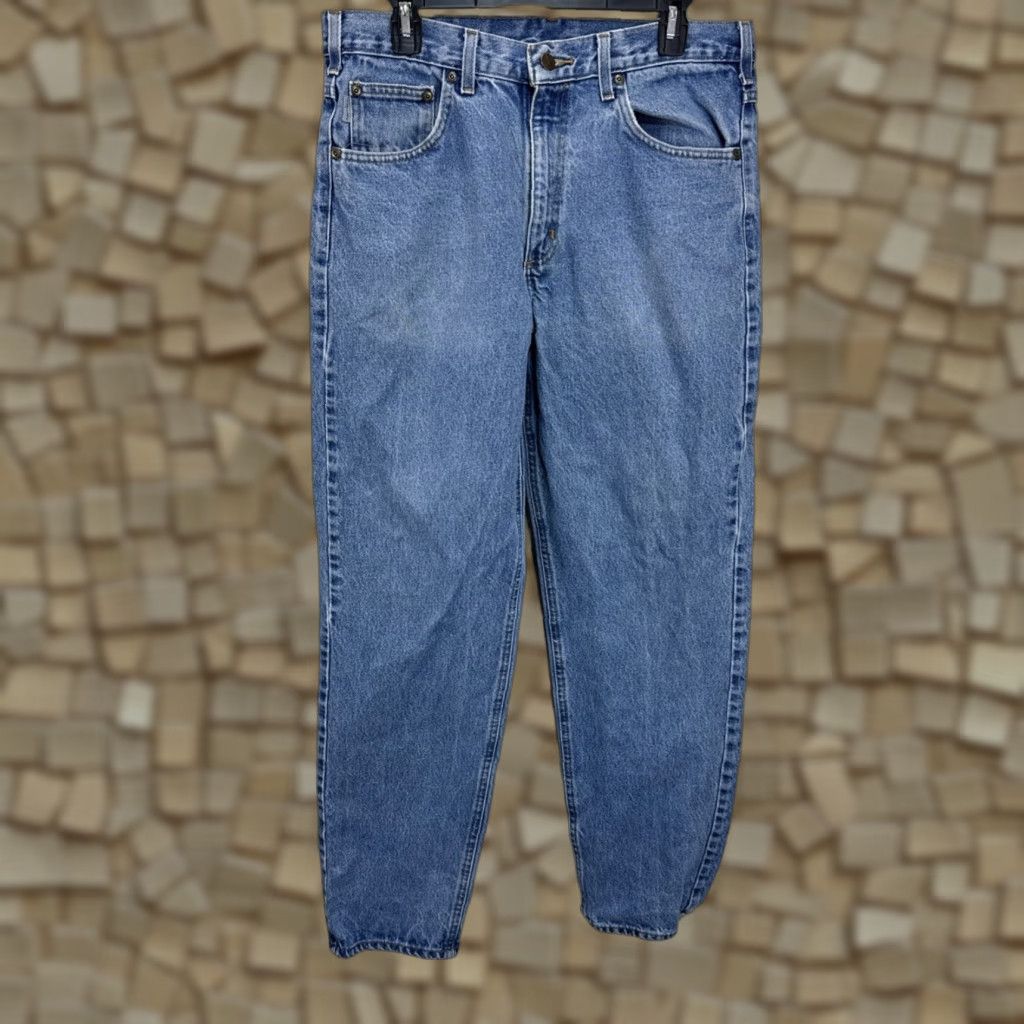 Carhartt VINTAGE Carhartt Jeans Mens Denim Relaxed Fit 34x34 Blue Medium Wash 5-Pocket Logo Straight Mens Size US 34 / EU 50 - 1 Thumbnail