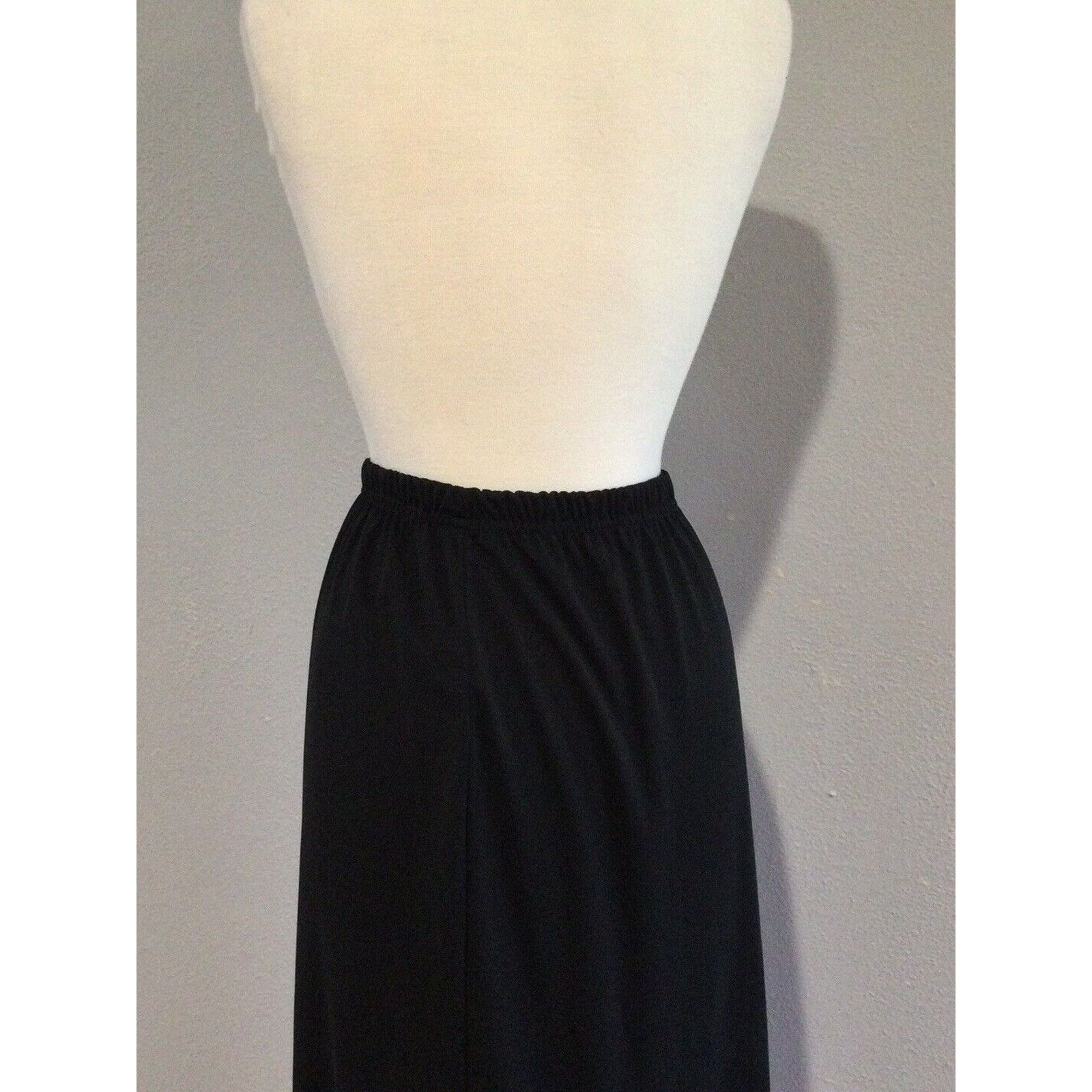 Other N Touch Elastic Waist Pleated A Line Black Skirt Sz 3X Size 38" / US 16 / IT 52 - 8 Thumbnail
