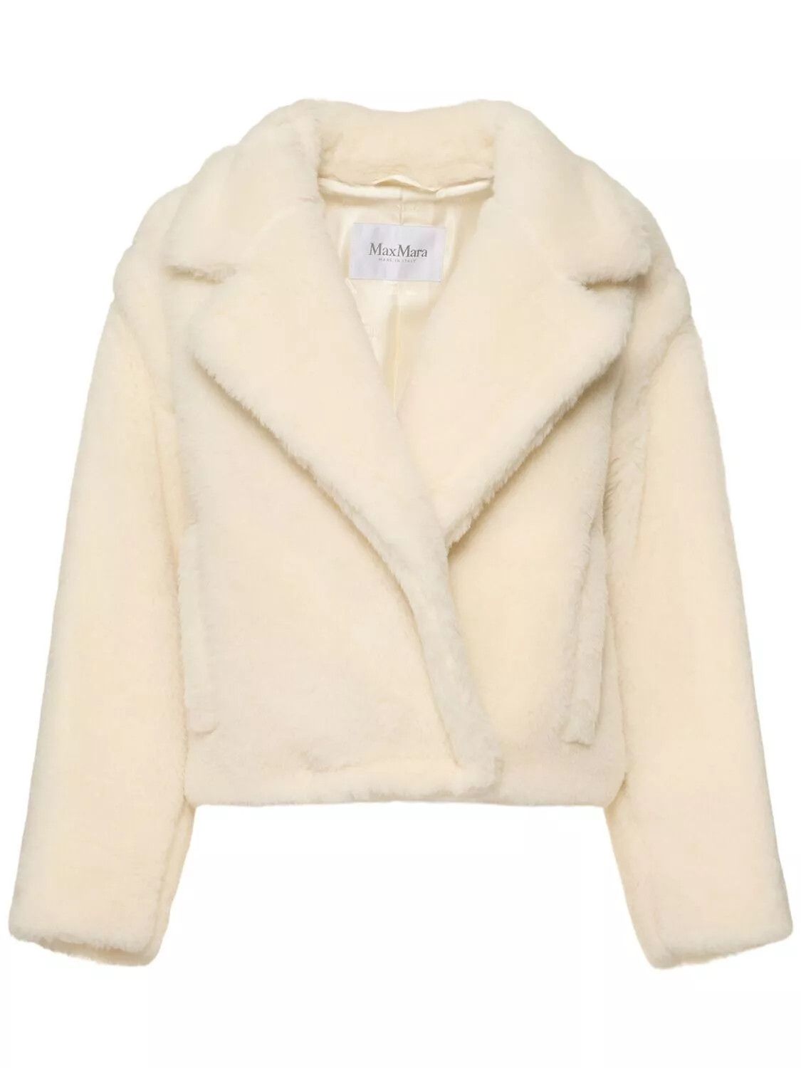 Max Mara MAX MARA Oggeri White Alpaca/Wool Cropped Teddy Coat Size XL / US 12-14 / IT 48-50 - 1 Thumbnail