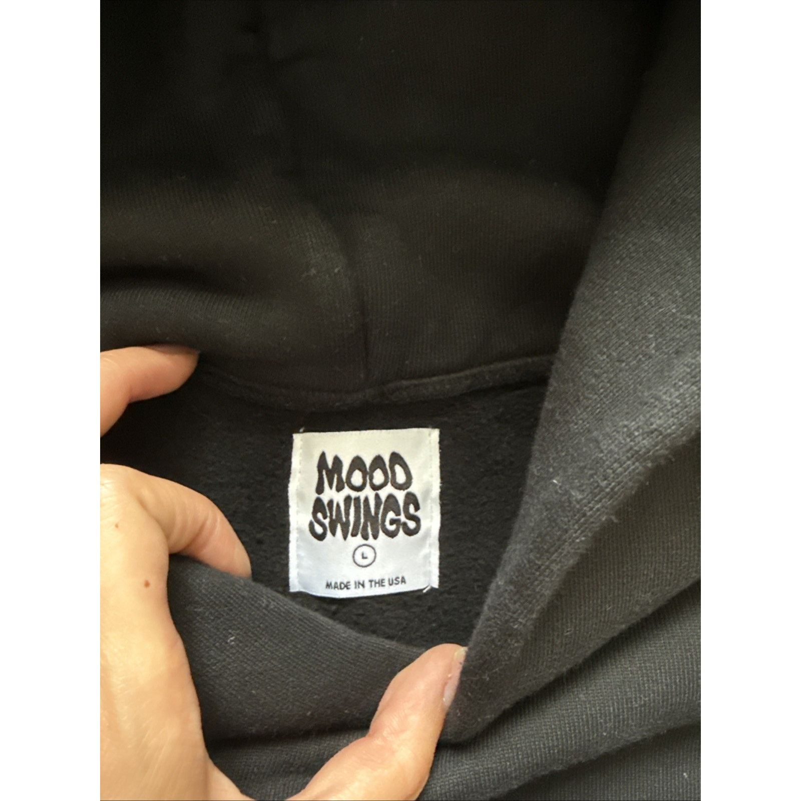 Other Mood Swings NOT IN THE MOOD RHINESTONE HOODIE Size L Size US L / EU 52-54 / 3 - 5 Thumbnail